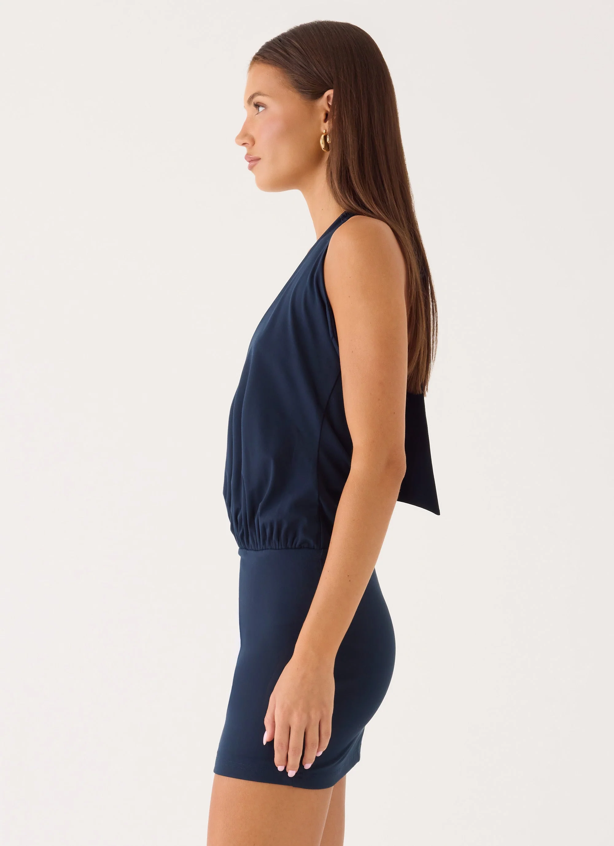 Just Thinking Mini Dress - Midnight Slate - luluinthesky