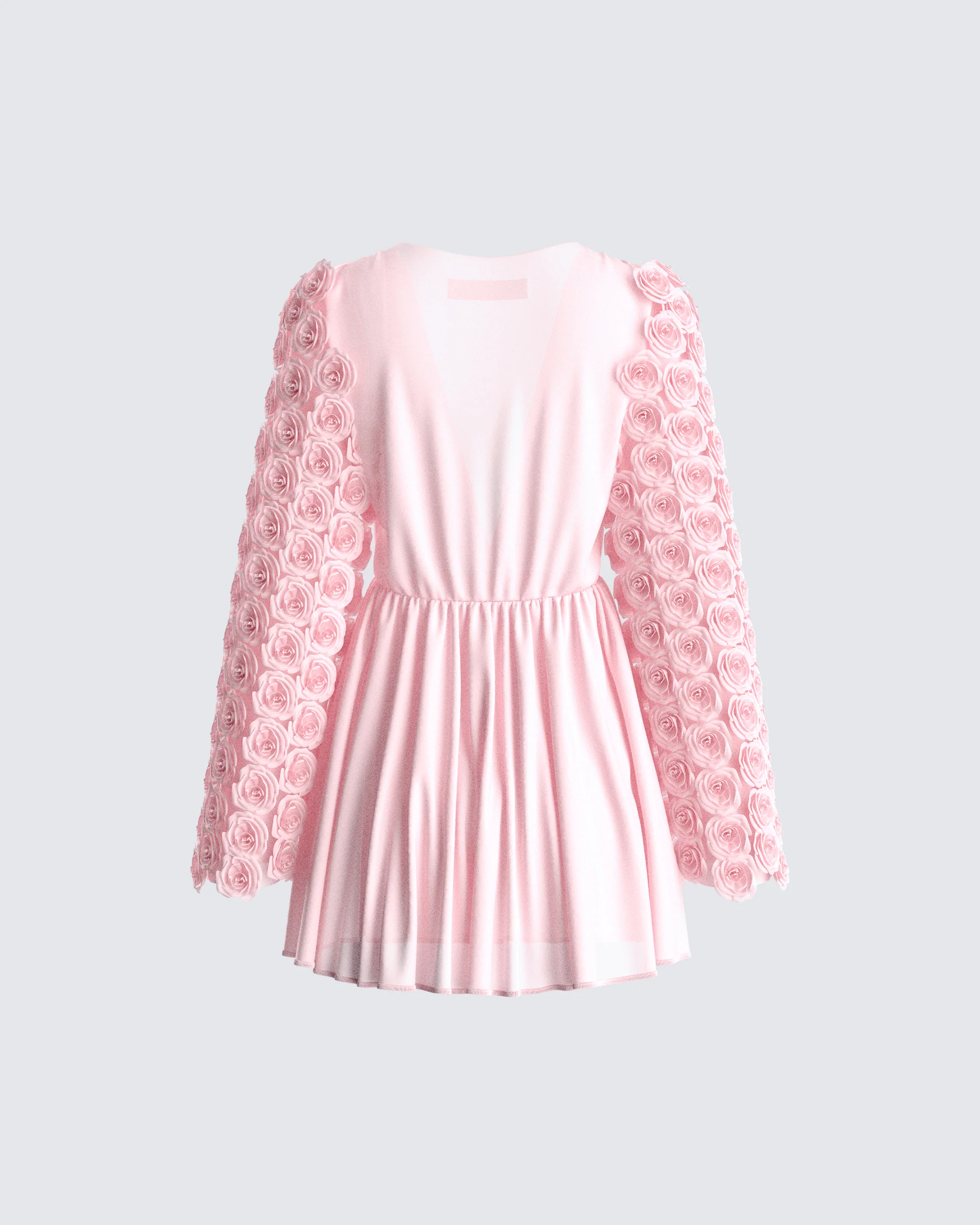 Elvia Pink Pleated Flower Dress