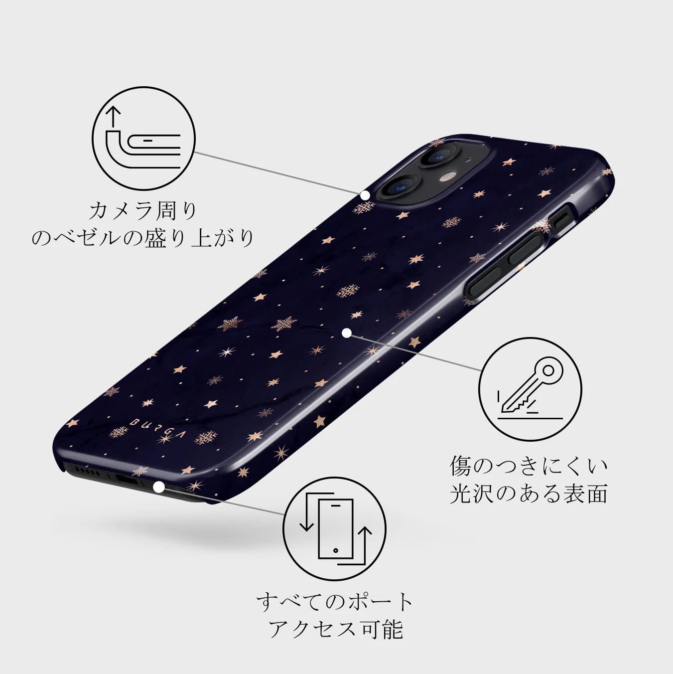 Midnight Kiss - Star iPhone 12 Mini ケース