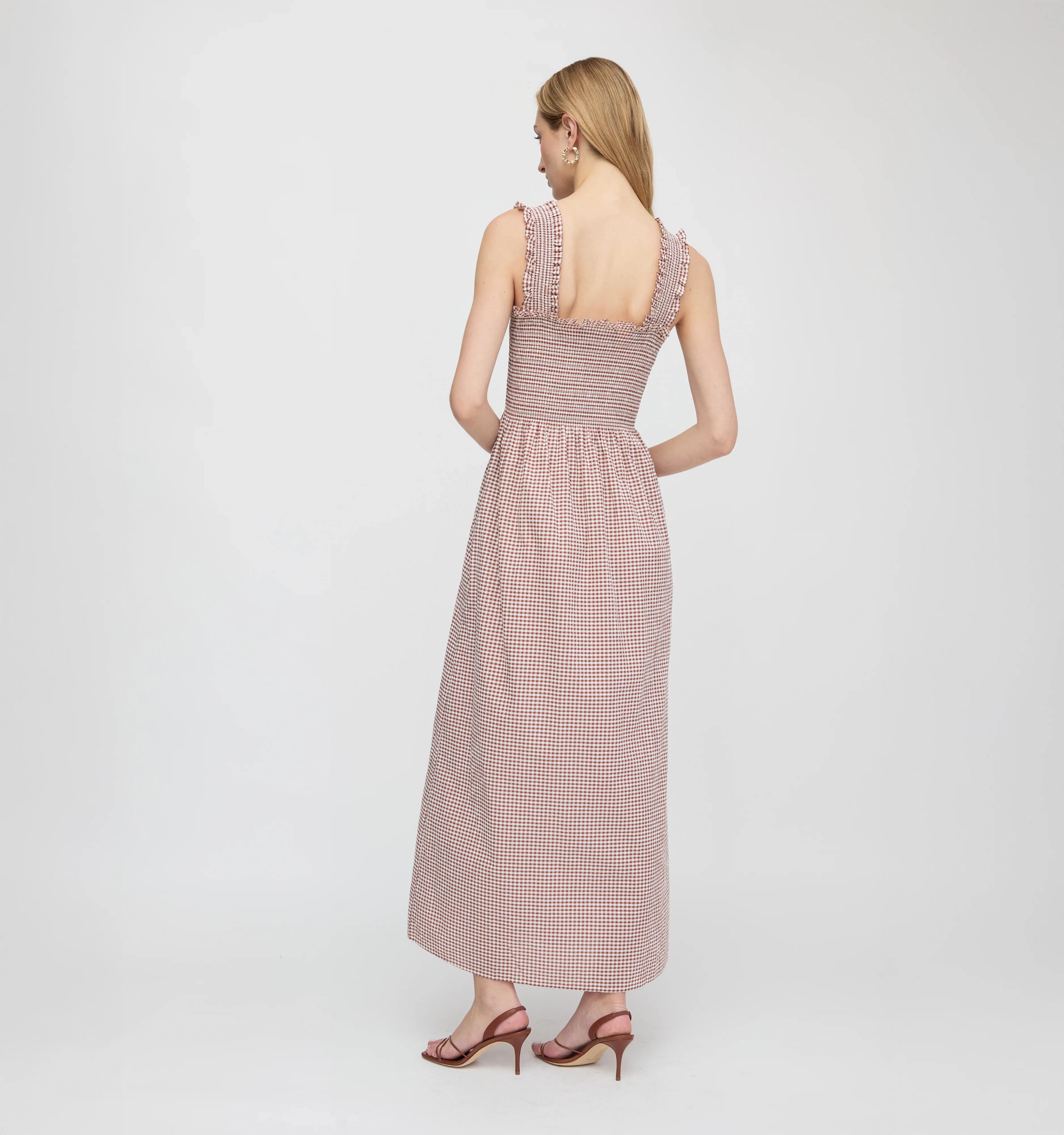 The Ashlyn Nap Dress - Cognac Gingham