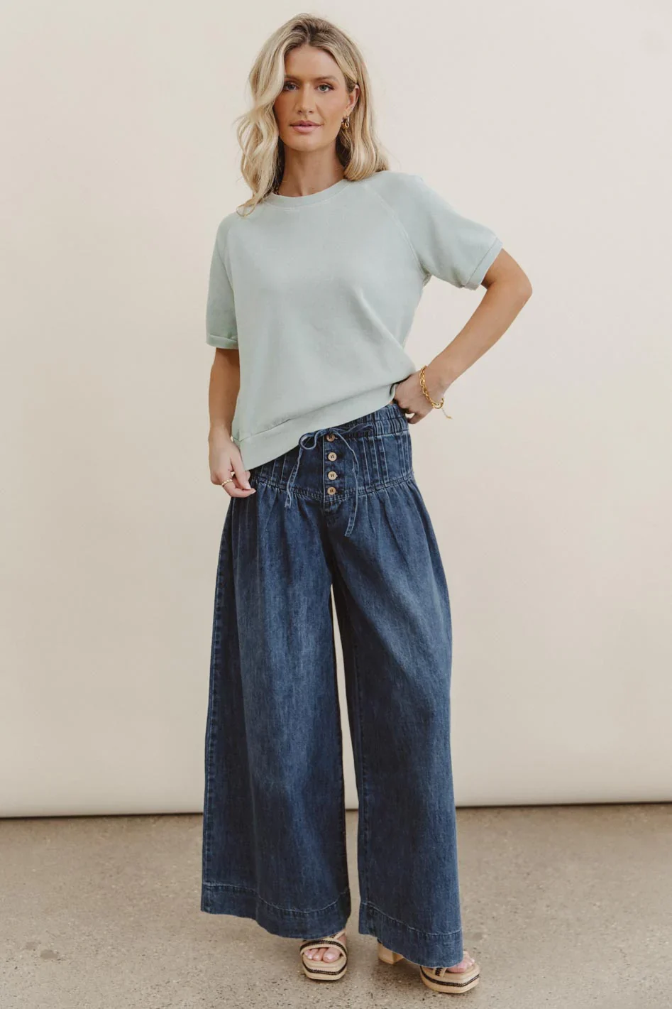 Pauly Short Sleeve top in Sage