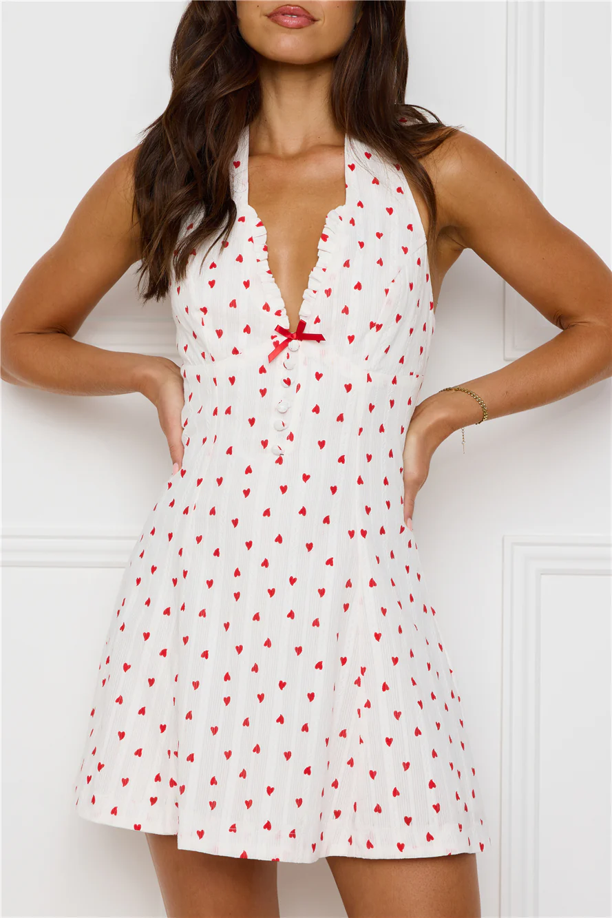 Softly Sparkling Halter Mini Dress White - luluinthesky