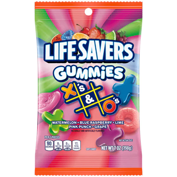 Life Savers X’s & O’s Gummies Candy (7 oz) – Fruity Soft & Chewy Fun Shapes