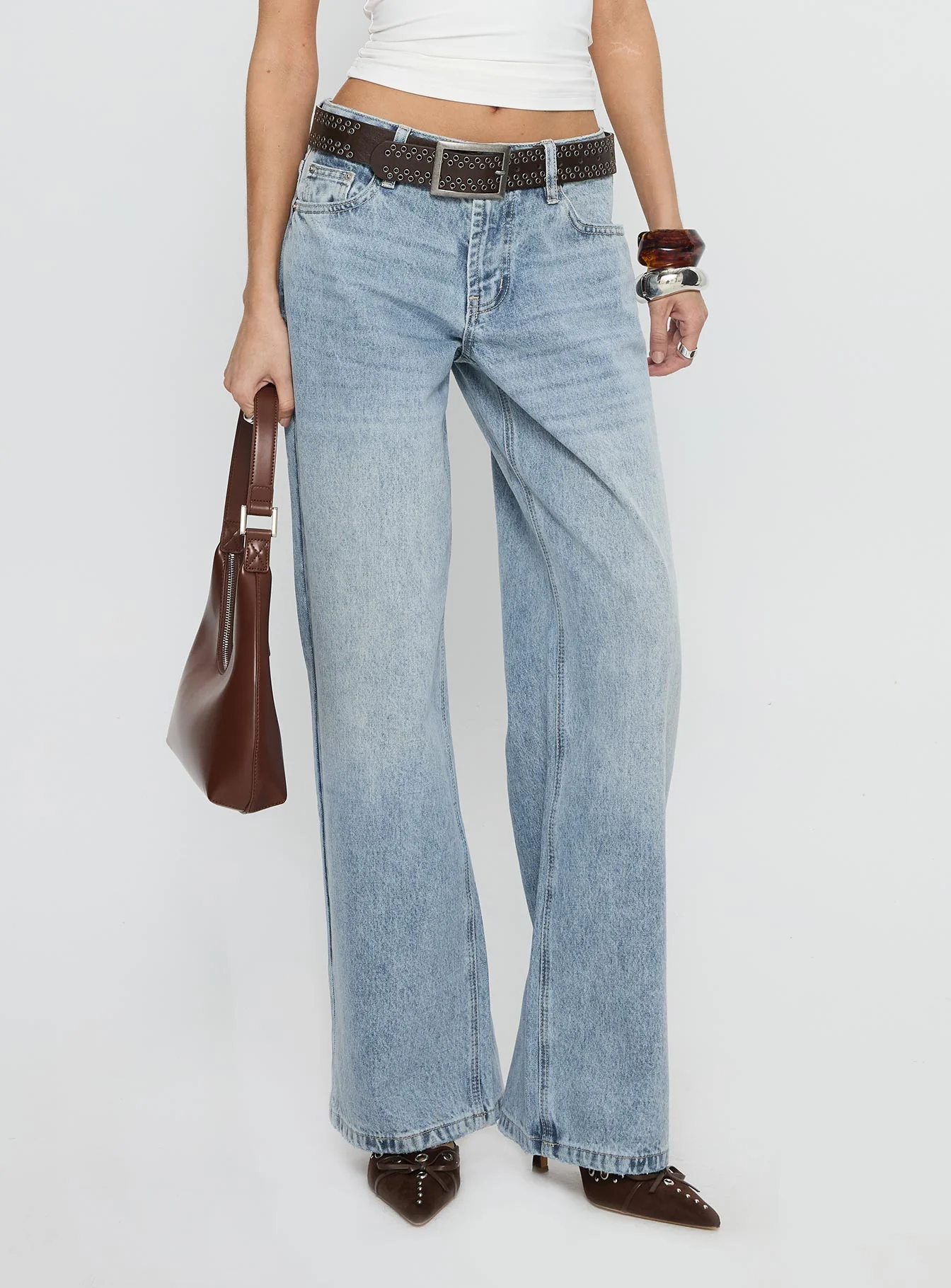Serenitia Mid Rise Relaxed Jeans Light Wash Petite