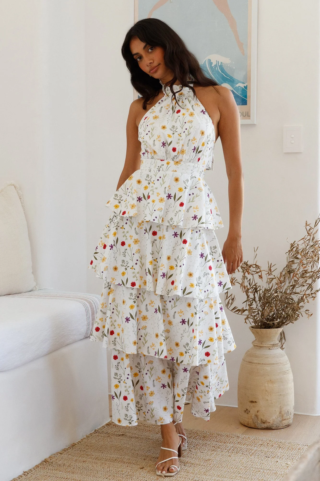 Symphony Sounds Halter Maxi Dress Multi