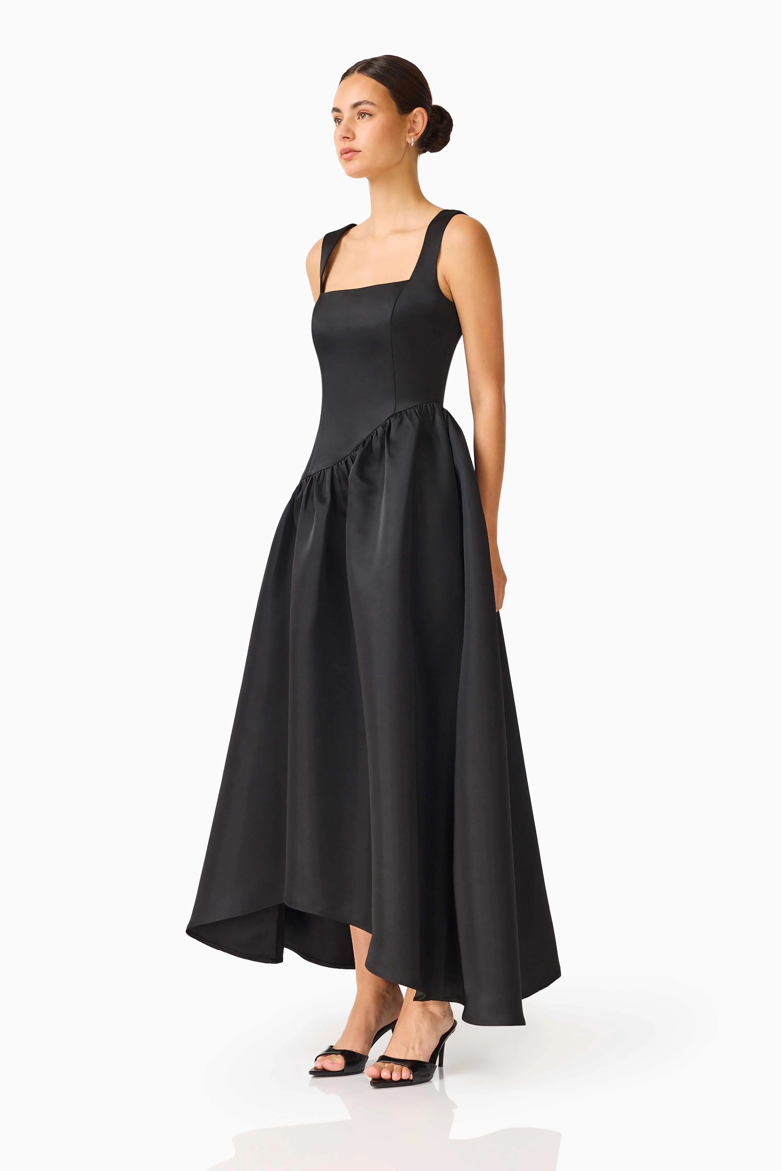 Ruelle A-Line Maxi Dress in Black