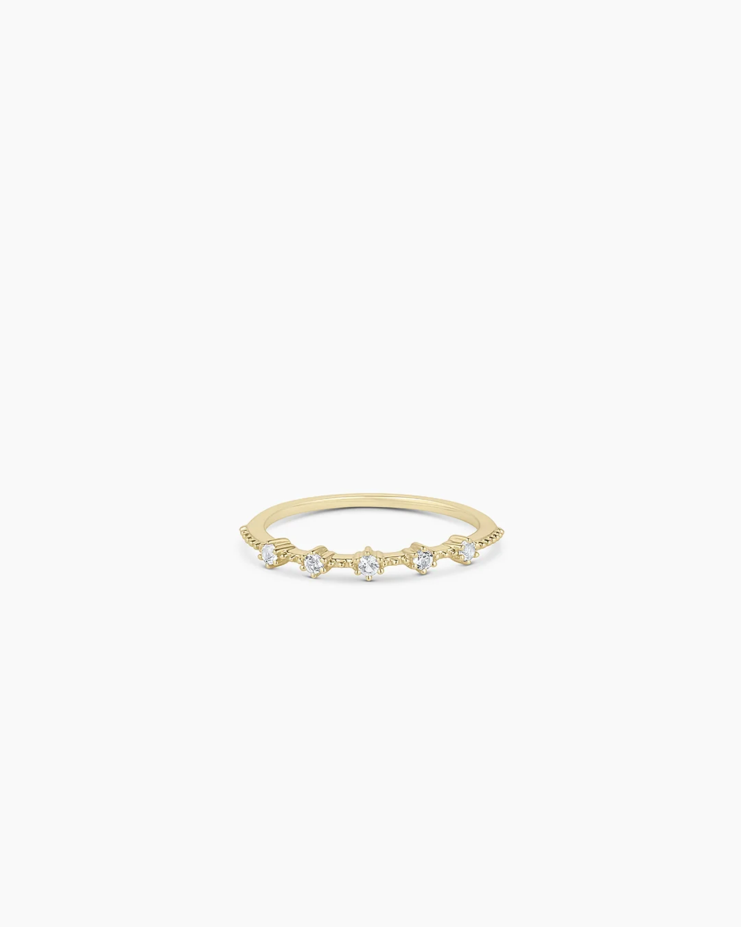 14K Gold Cluster White Topaz Ring
