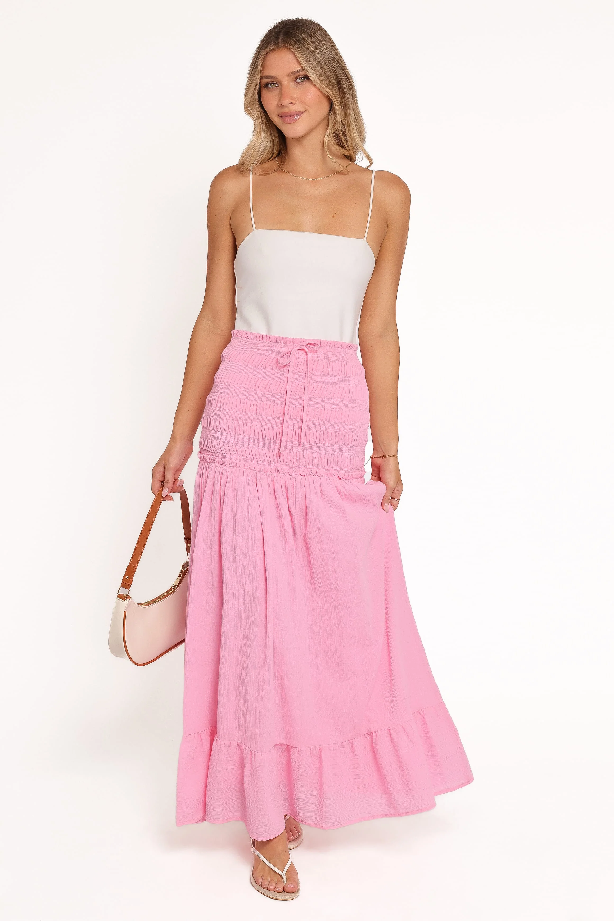 Valerie Drop Waist Maxi Skirt - Pink