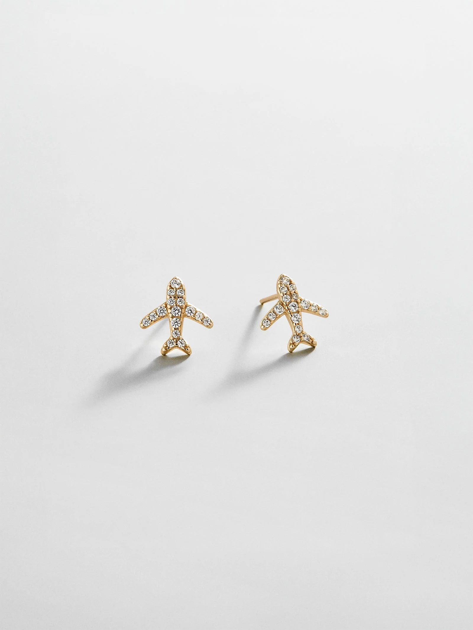 14K Gold Just For Fun Earrings - Airplane