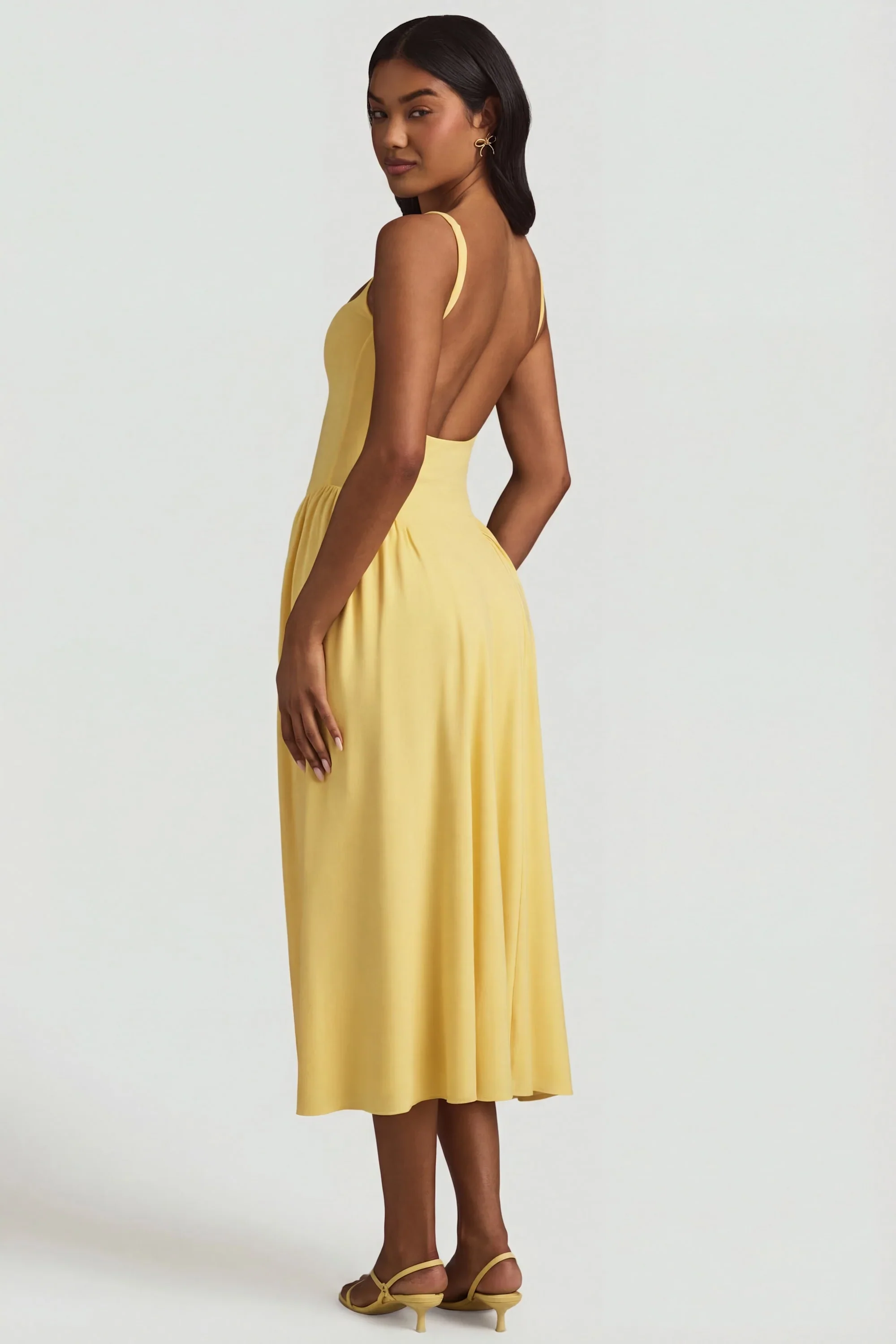 Modal A-Line Midaxi Dress in Pastel Yellow