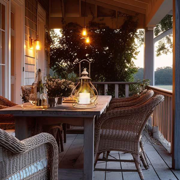 Distressed Finish Steeple Candle Lantern