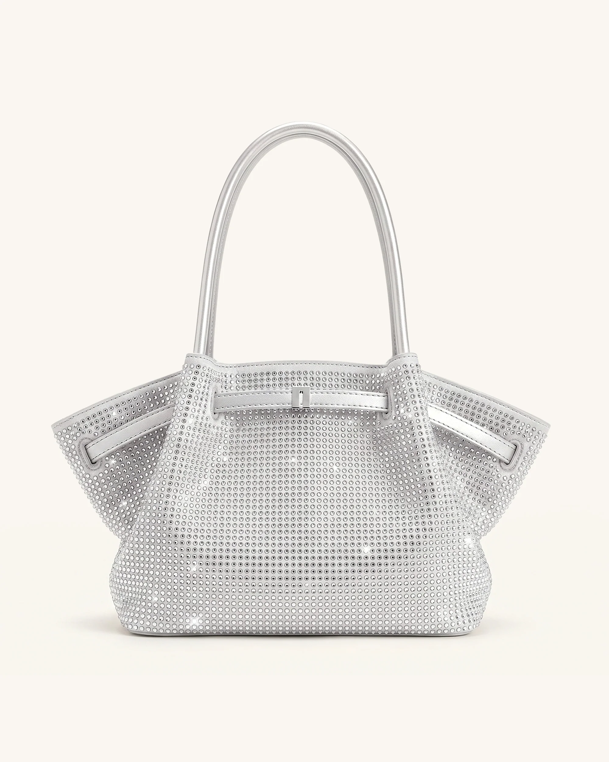 Hana Large Artificial Crystal Tote Bag - Silver
