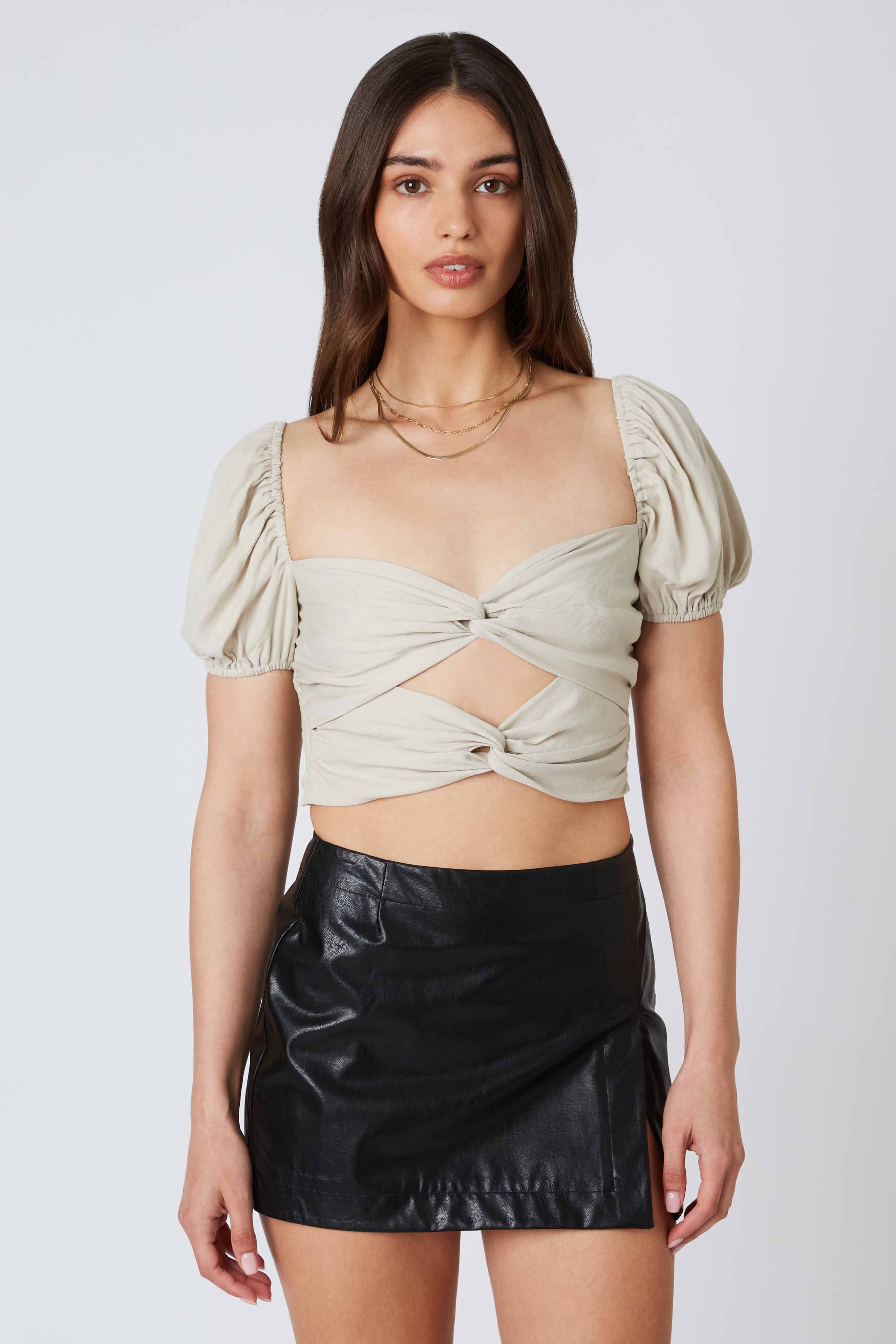 Twisted Puff Sleeve Top