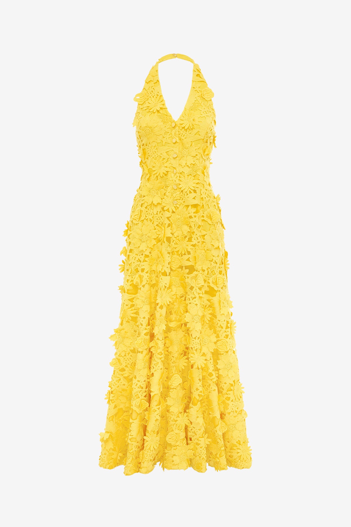 Juliette Lace Halterneck Maxi Dress - Sunshine