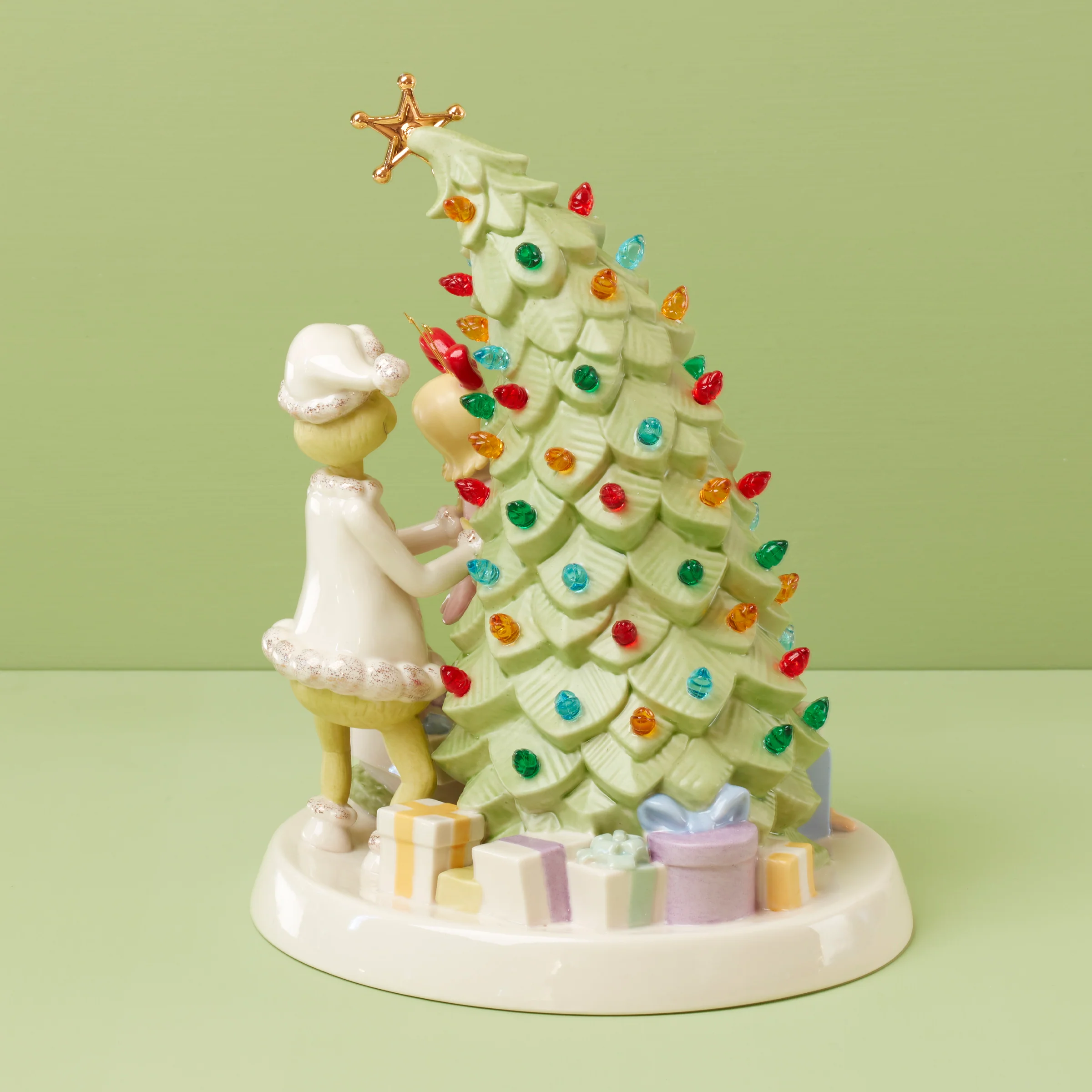 Merry Grinchmas Trimming The Tree Lit Figurine