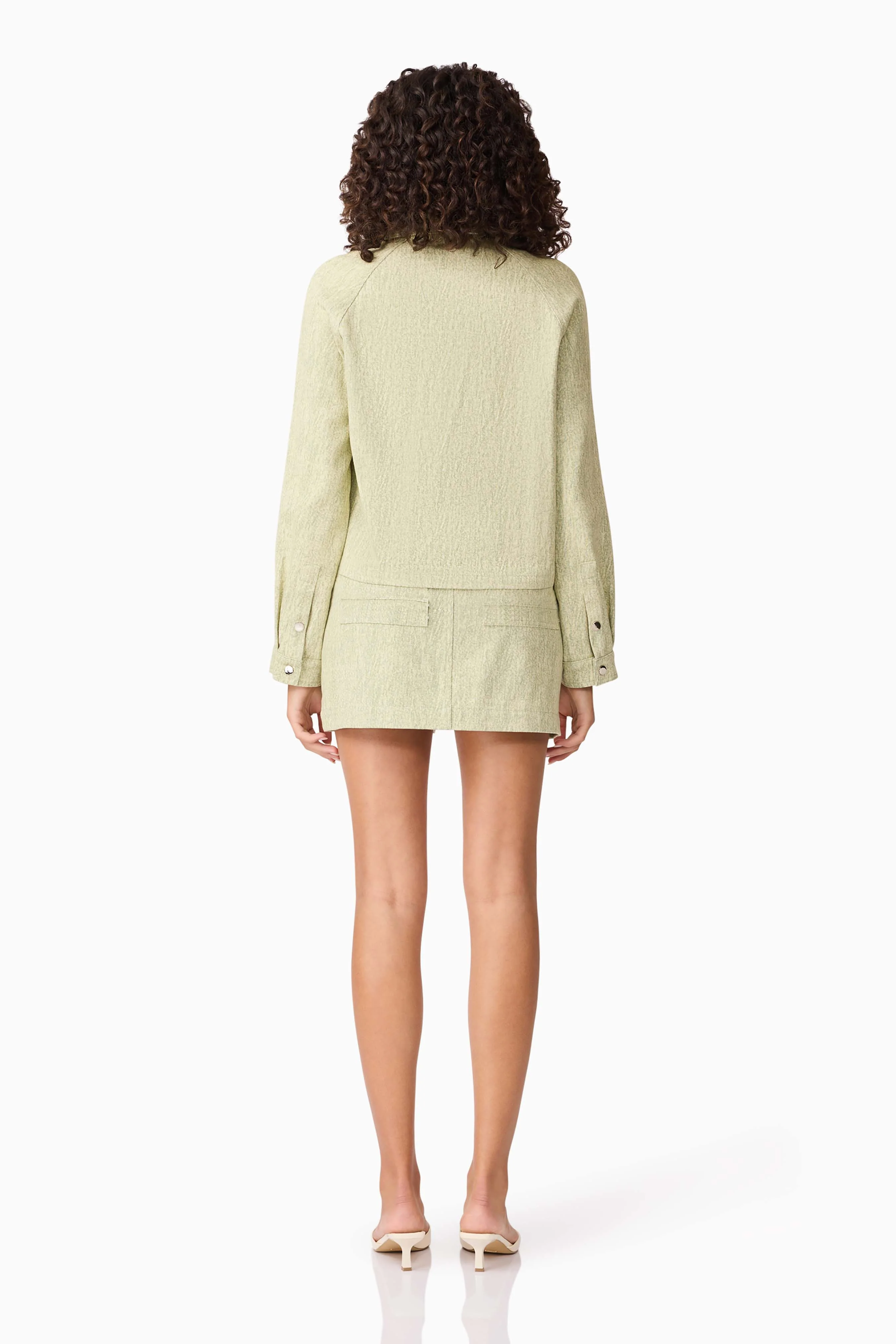 CURAAE Greta Jacket & Mini Skirt Set in Green