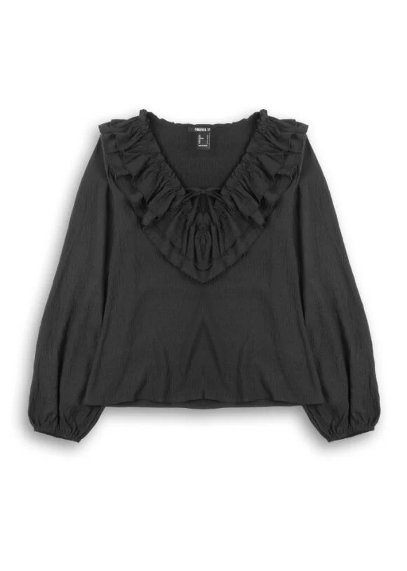 Tie Front Ruffle Blouse