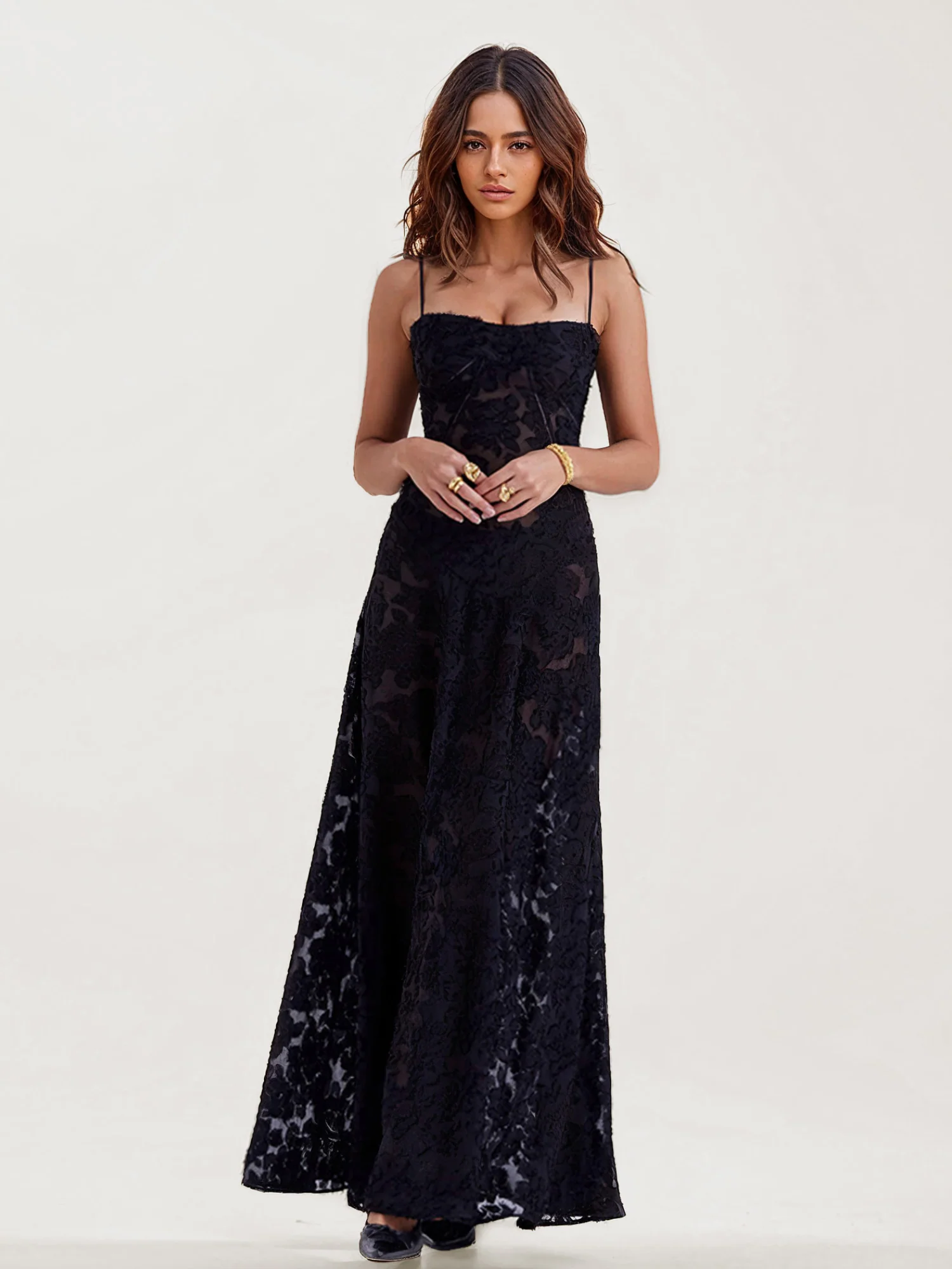 Black Lace Maxi Dress
