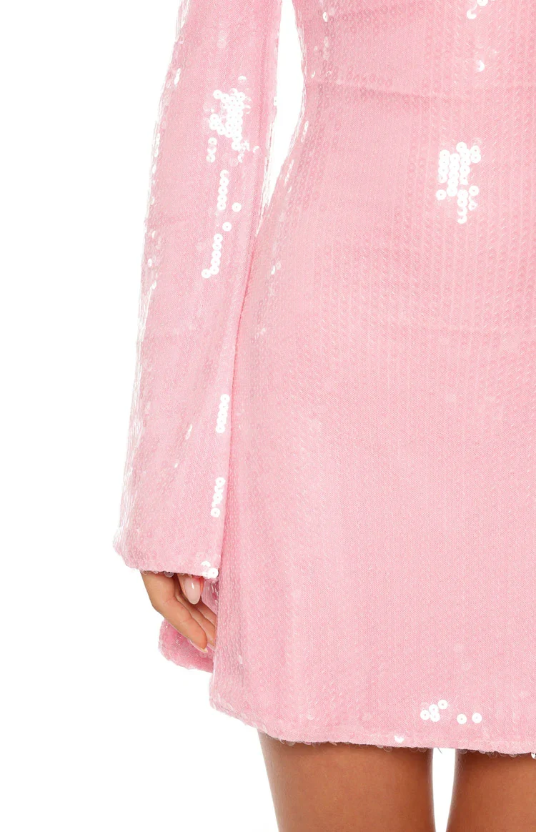 Marienne Light Pink Sequin Mini Dress