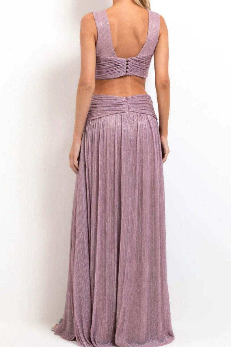 A-Line Maxi Bronzing Fabric Dress 969040775868