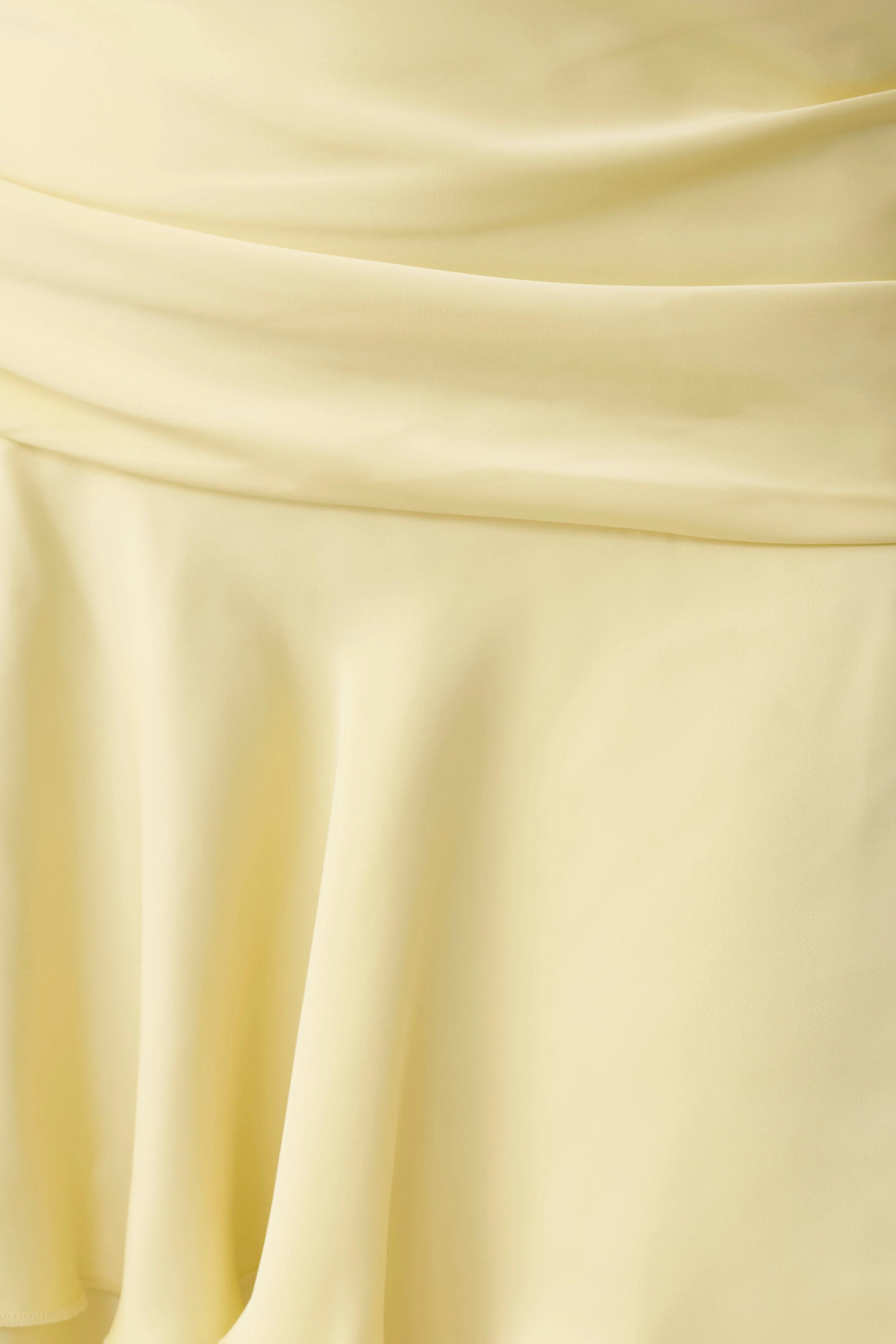 Poppy Satin Halter Mini Dress - Lemon