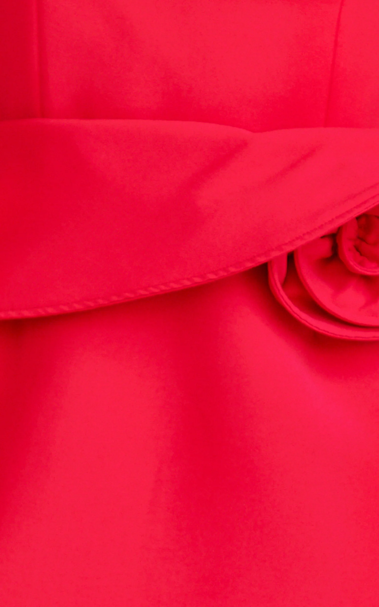 Vivienne Mini Dress - Square Neck Rosette Peplum Dress in Red