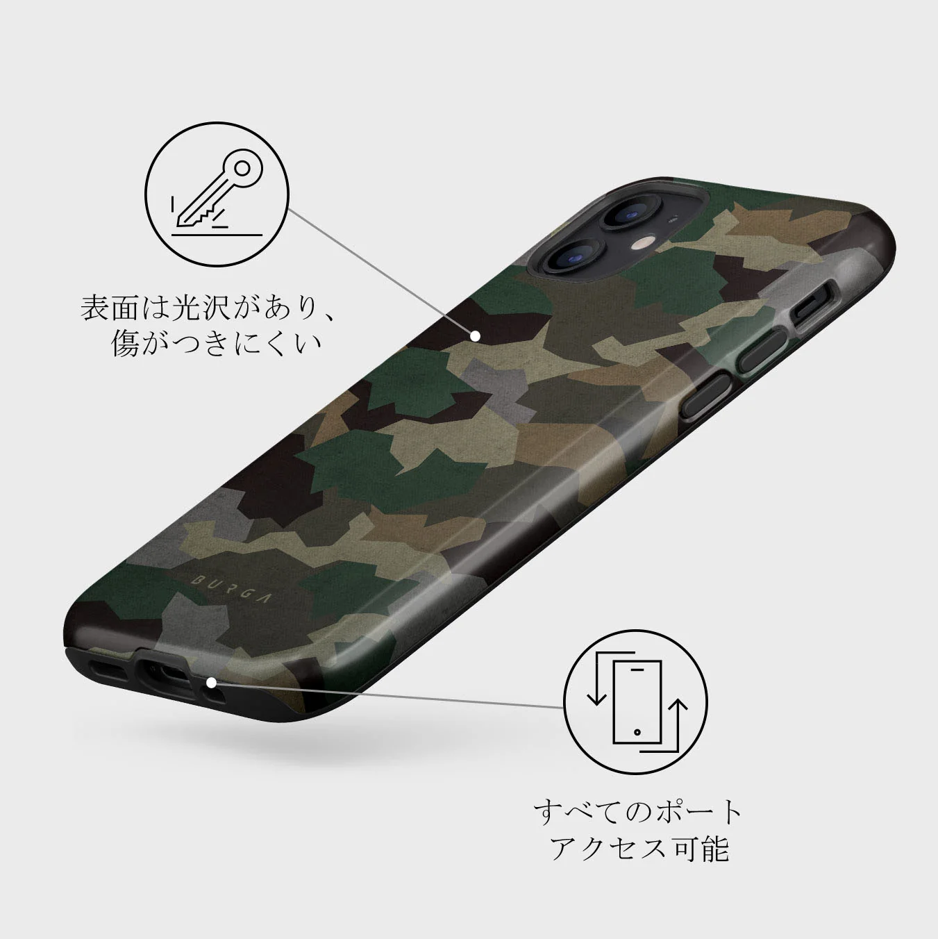 Tropical Green Camo - iPhone 12 ケース