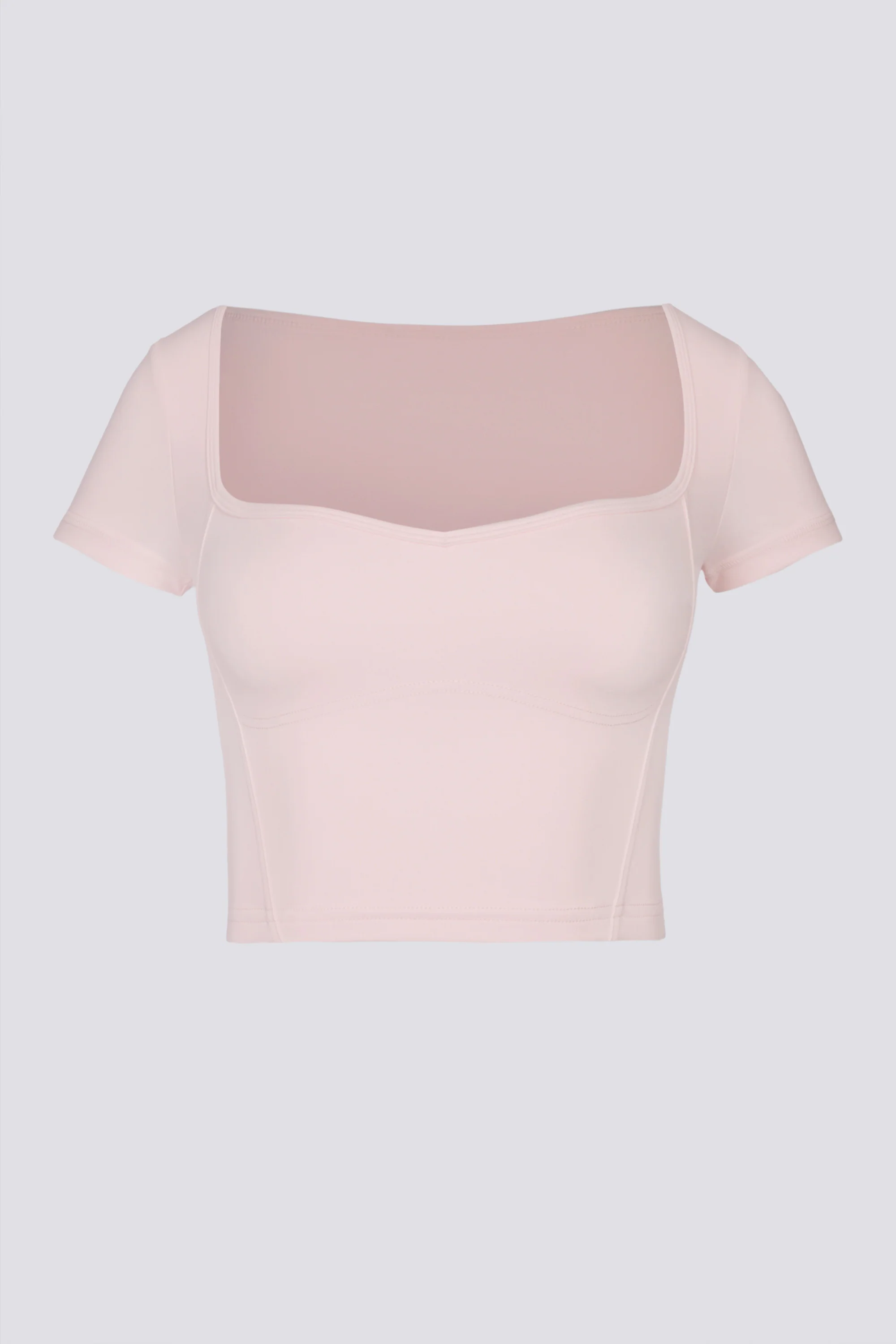Soft Active Sweetheart-Neck Crop Top in Ballet Pink