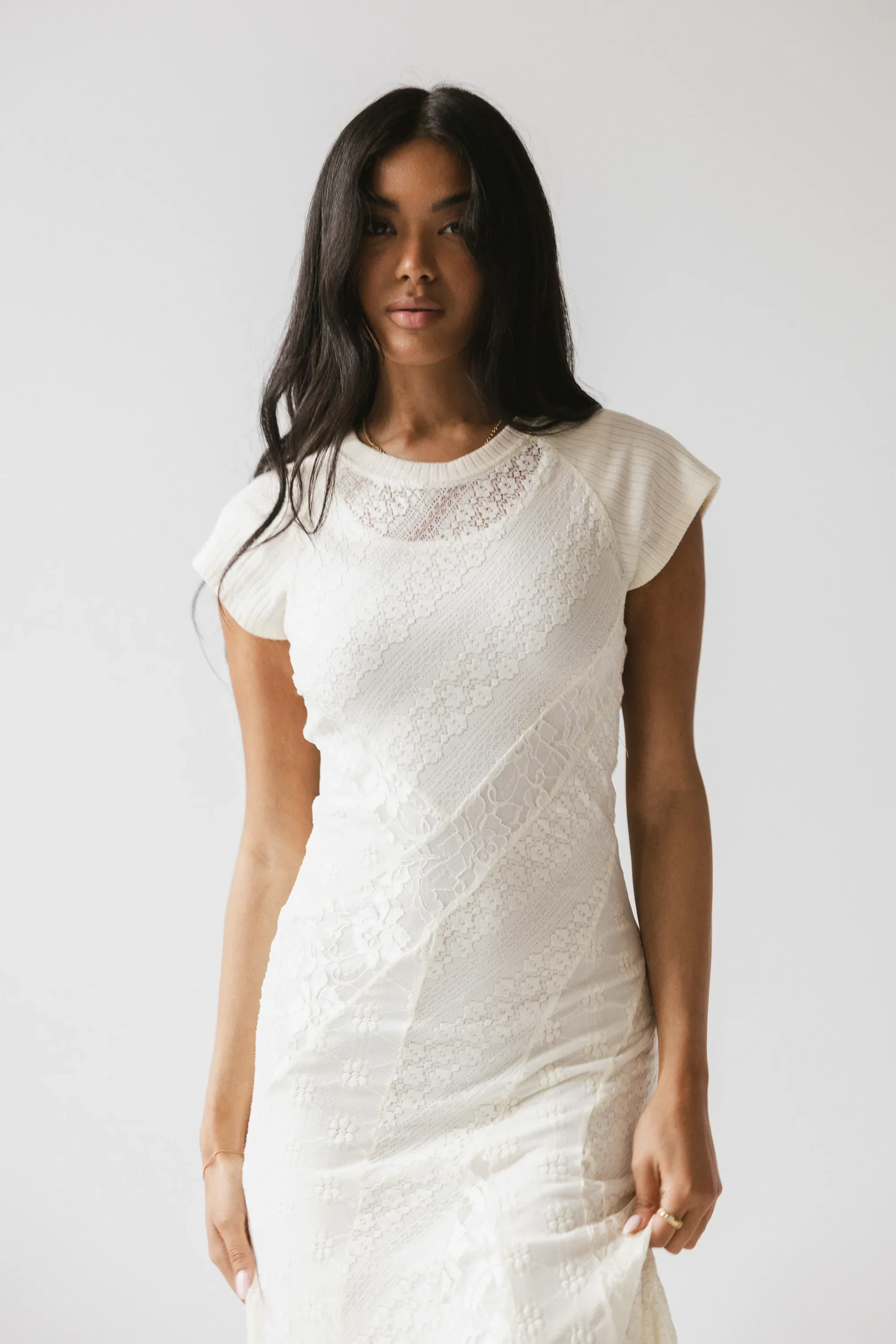 Kameron Lace Maxi Dress in Cream