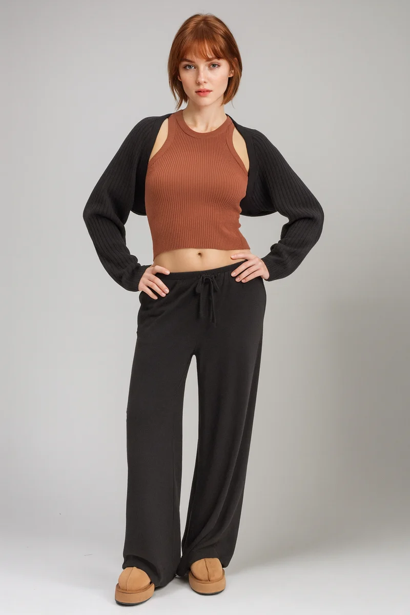 Ribbed Bolero Shrug
