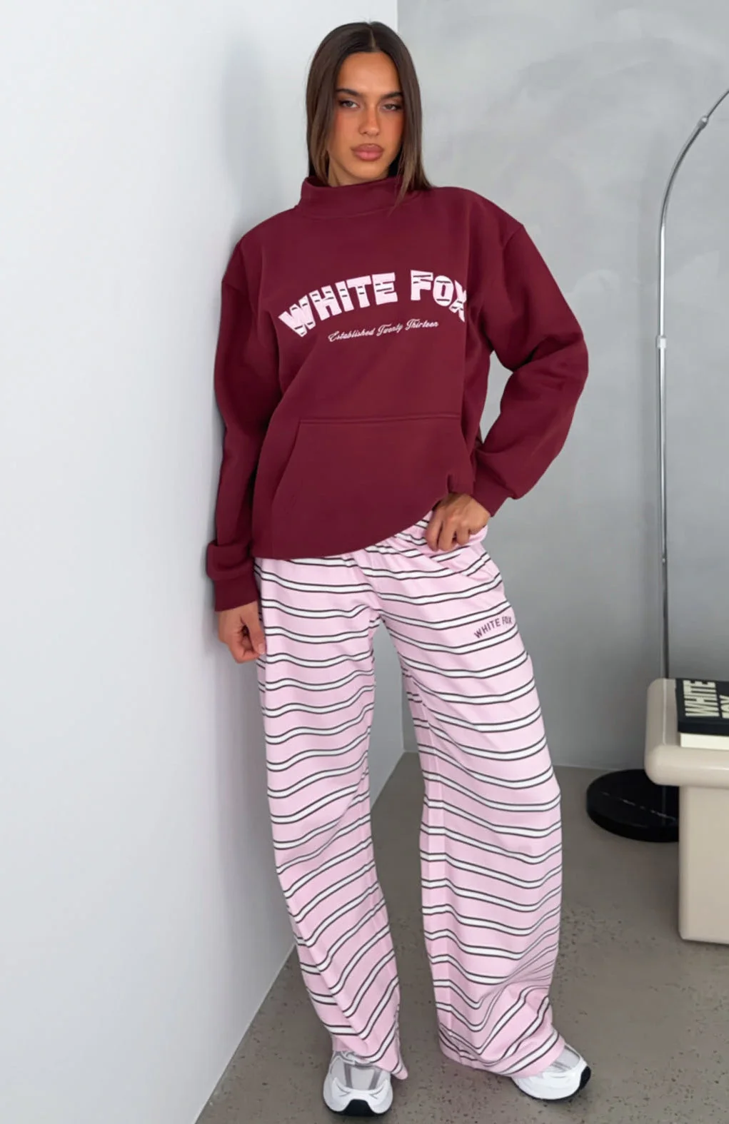 Be Good To Me Track Pants Pink Stripe