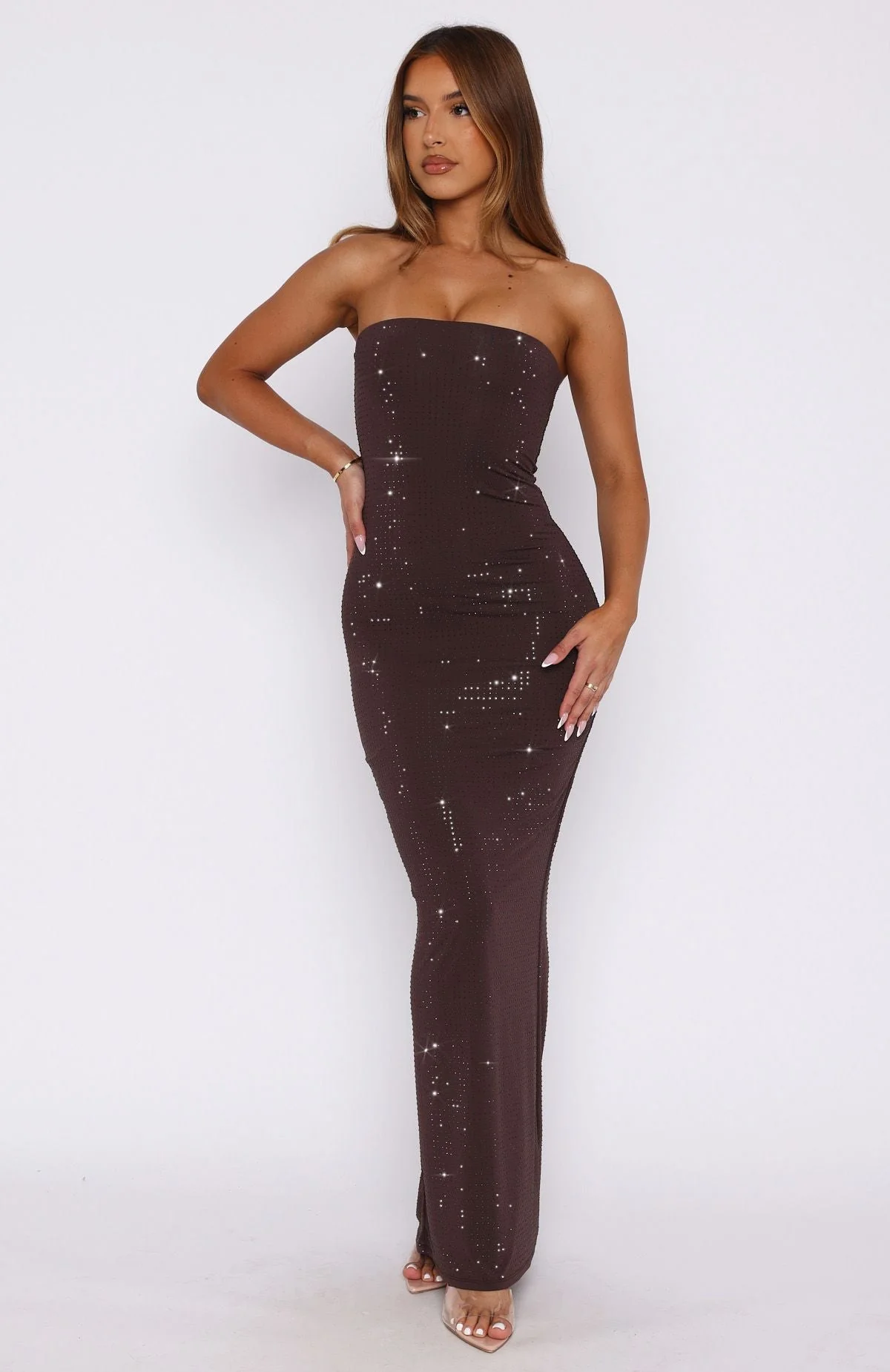 Platinum Maxi Dress Chocolate