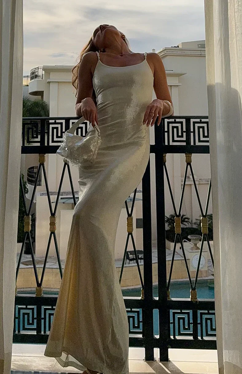 Neptune Maxi Dress Pearl