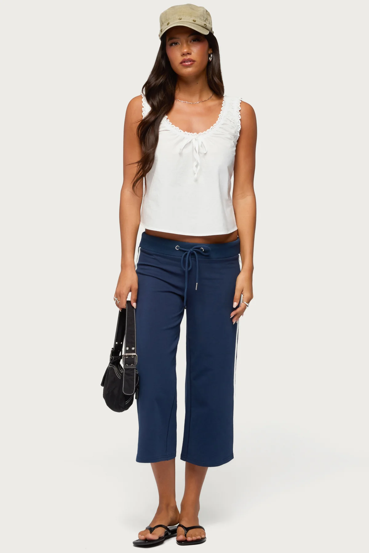 Edyth Tie Front Cotton Tank Top