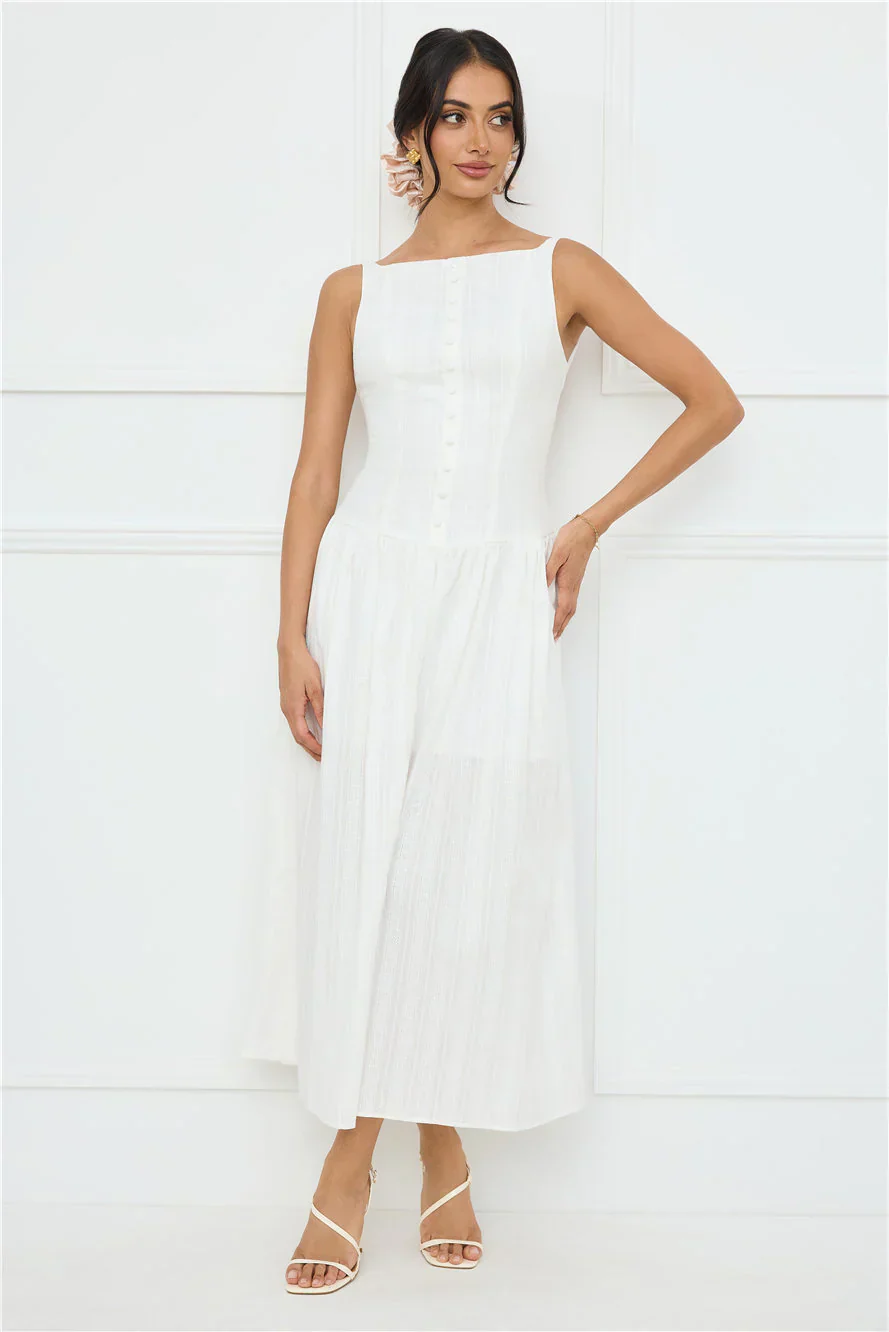 Serene Nights Maxi Dress White - luluinthesky