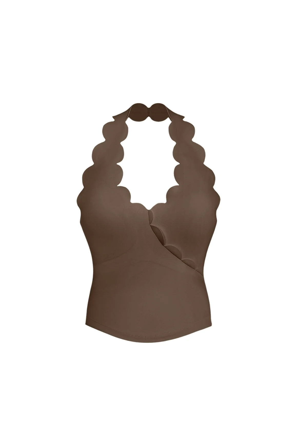 Riviera Scallop Halter Bra Tank