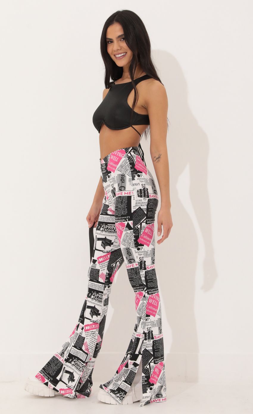 Pant in White Newsprint