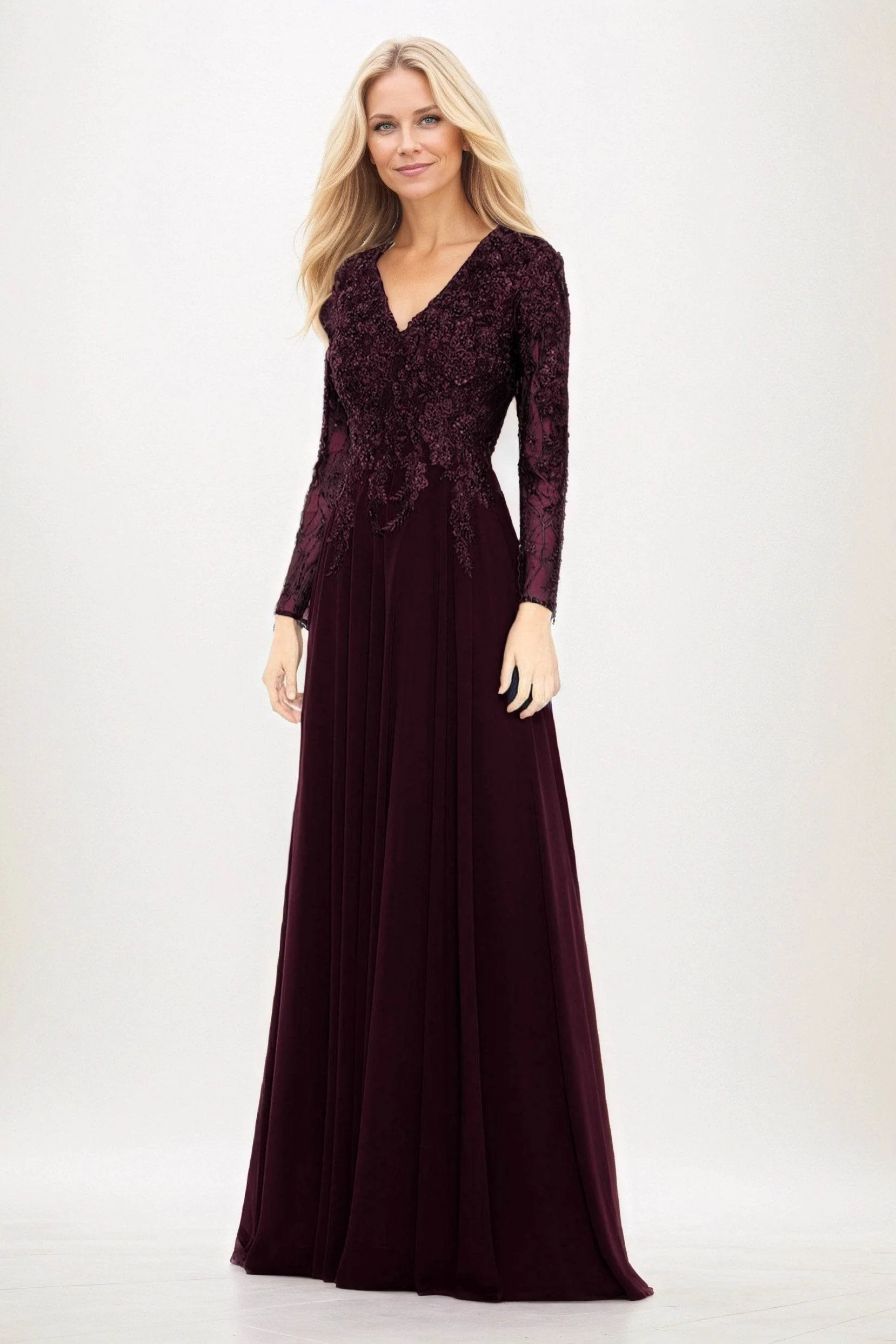 A-Line Maxi Chiffon Mother of the Bride Dresses CM0396