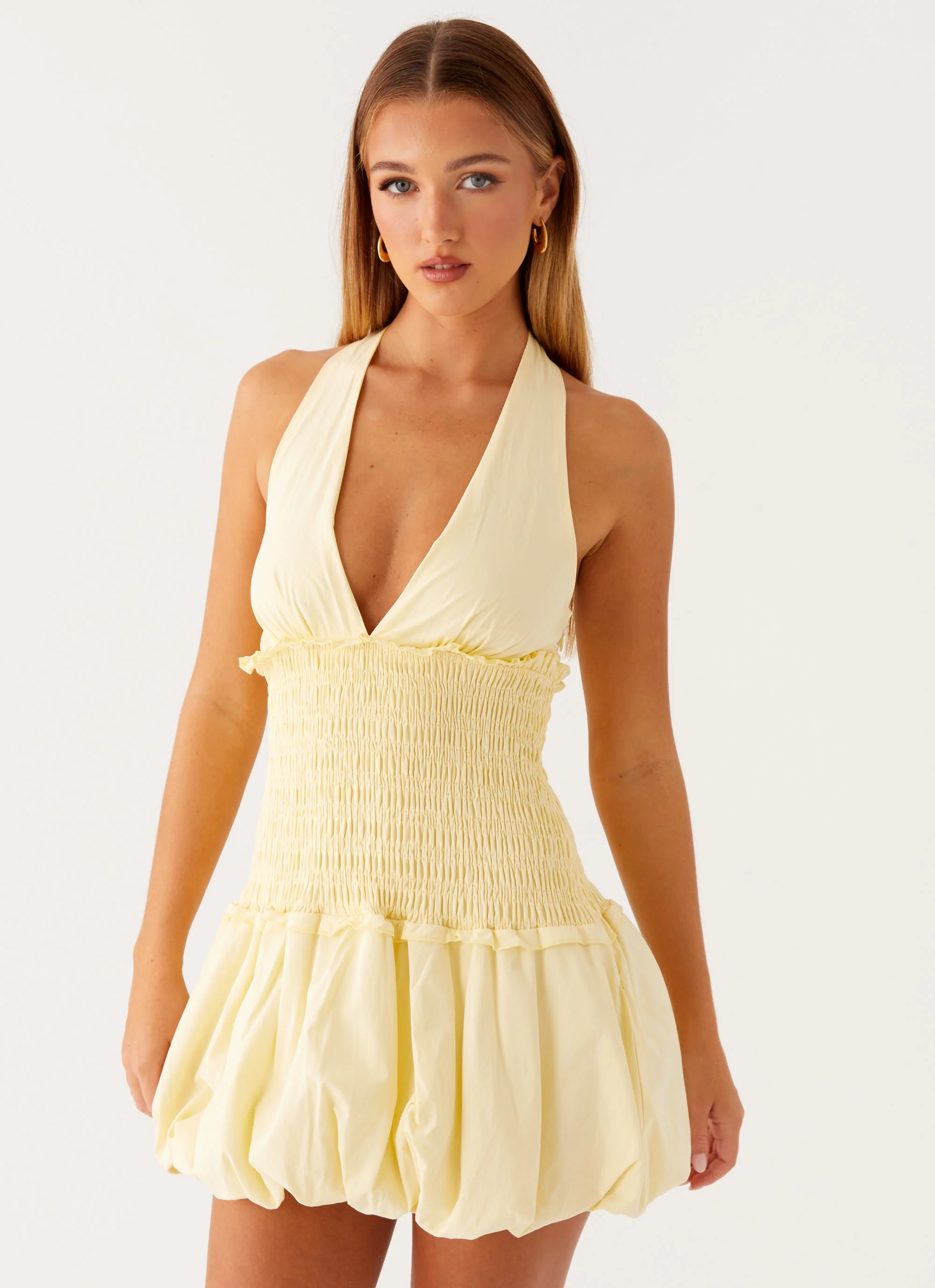 Dimi Bubble Mini Dress - Yellow