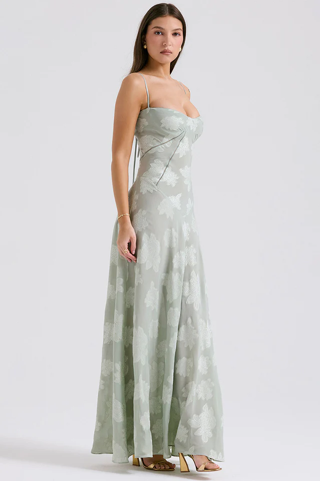 Serena Retro Purple Printed Maxi Dress
