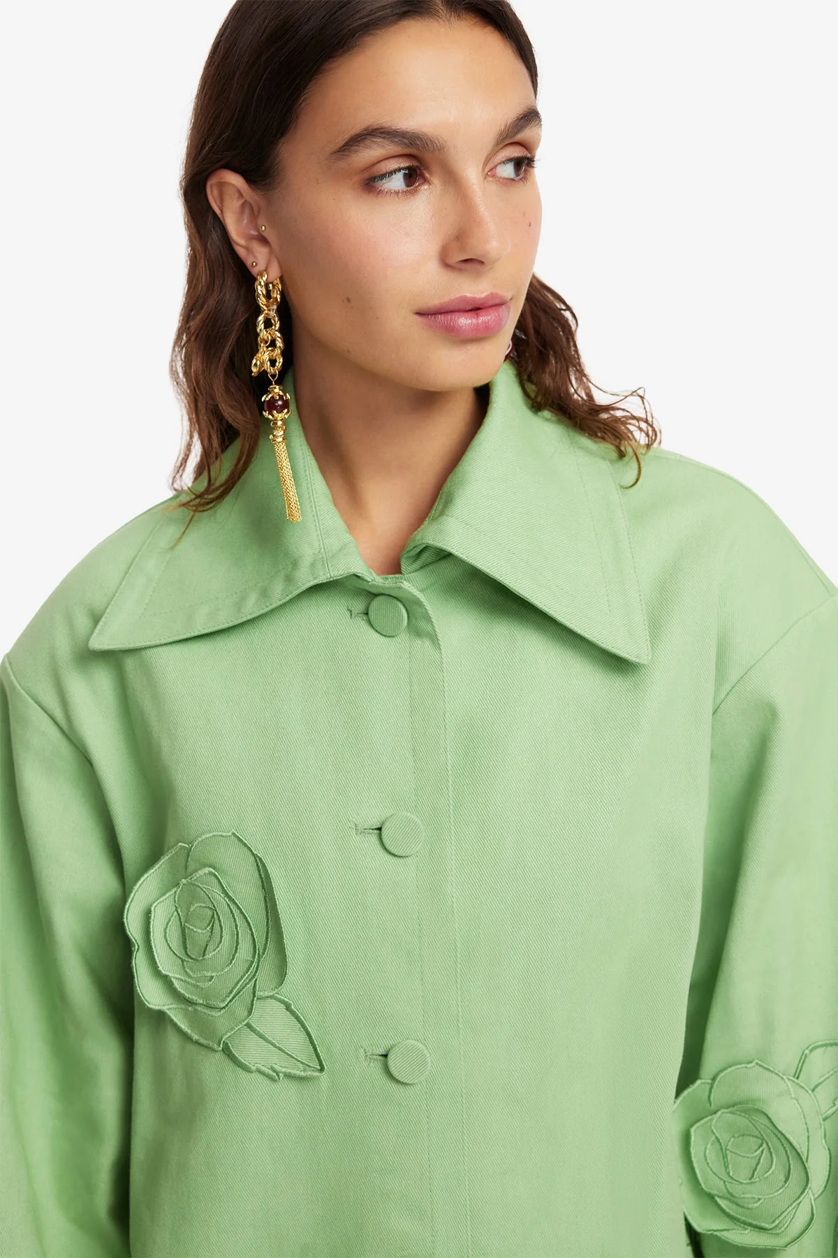 Jayna Appliqué Jacket - Juniper Green
