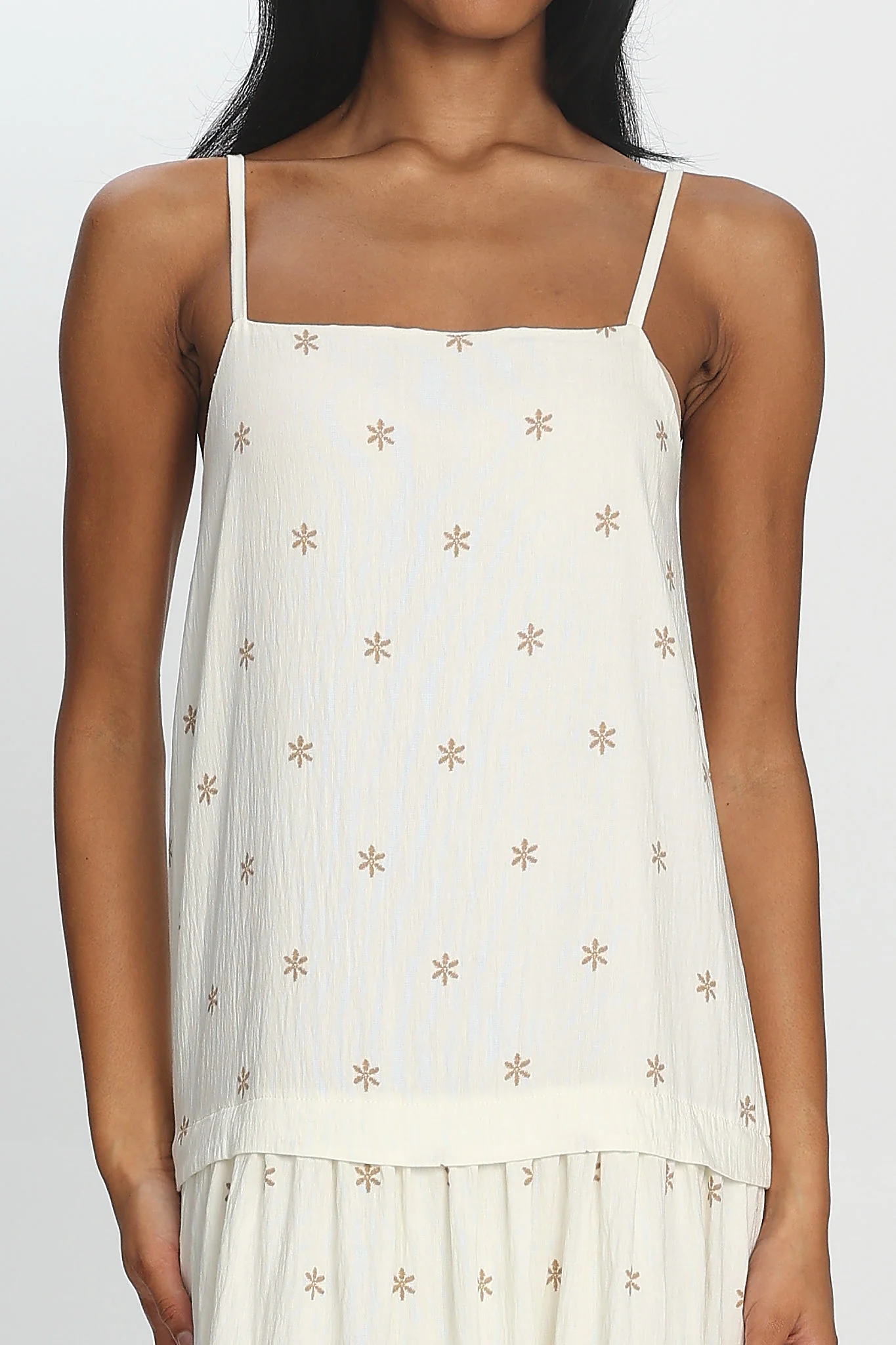Adella Drop Waist Maxi Dress Beige - luluinthesky