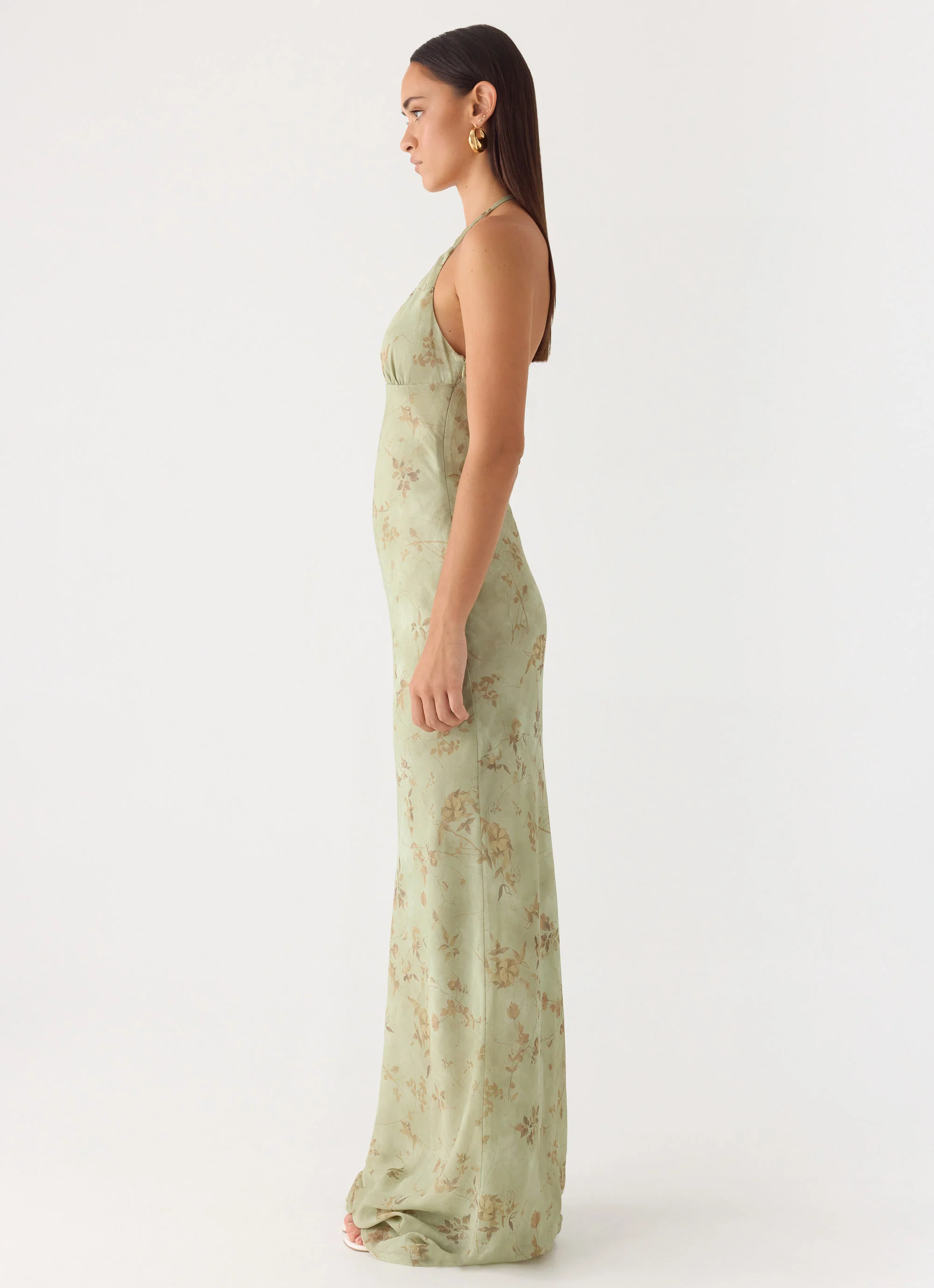 Ultra Quiet Halter Maxi Dress - Wispy Fern