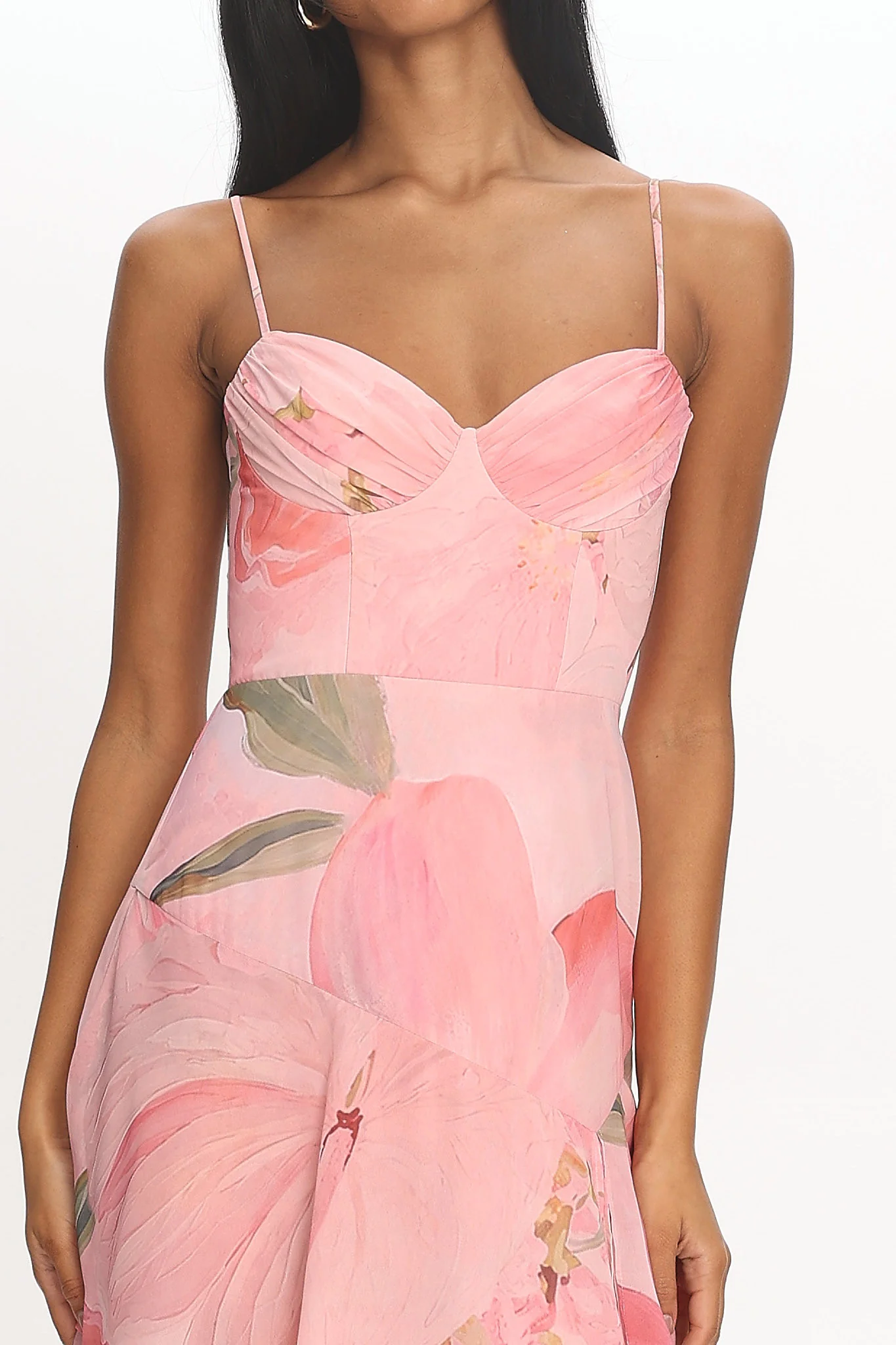 Botanical Bloom Tiered Maxi Dress Pink - luluinthesky