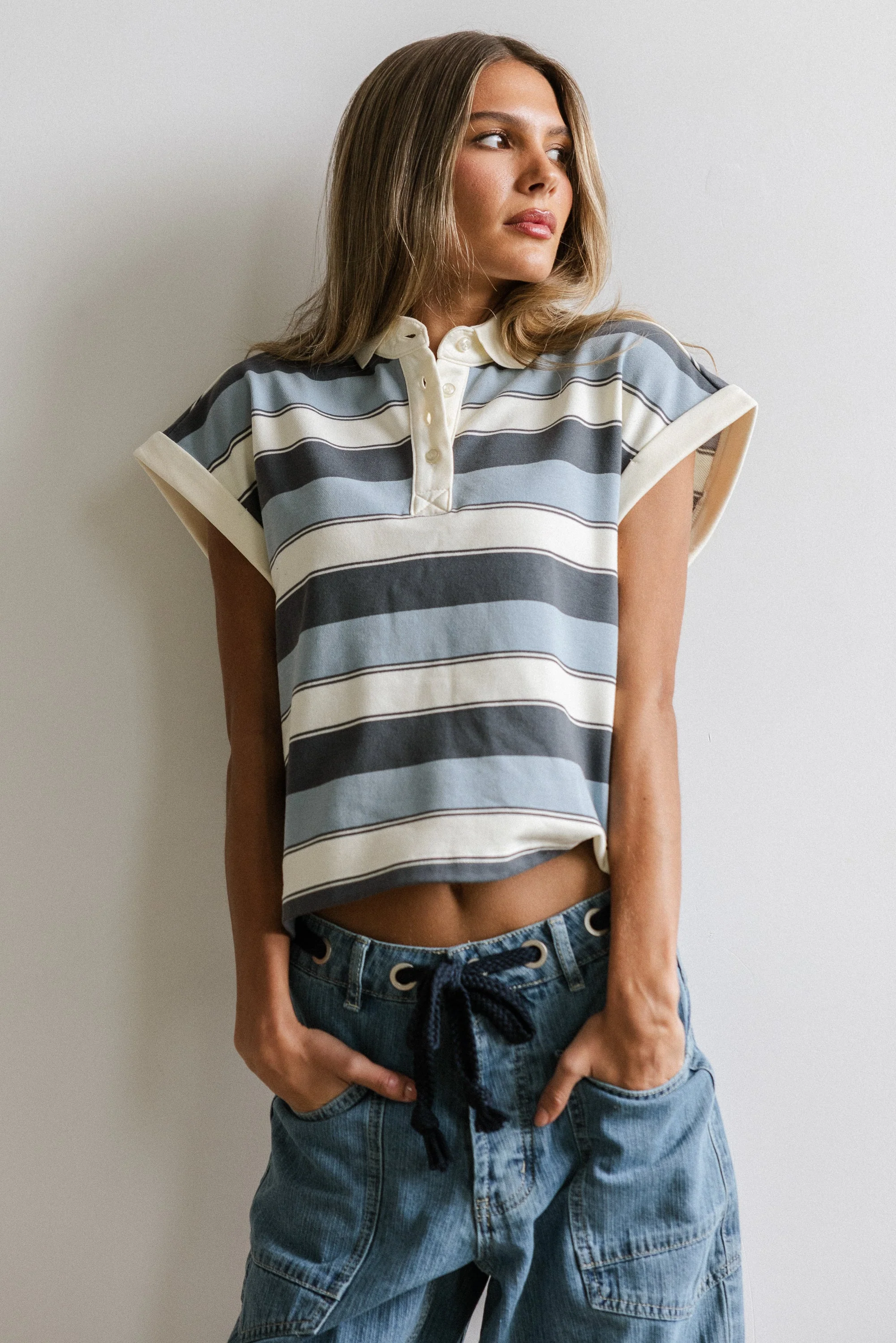 Niko Striped Top in Blue
