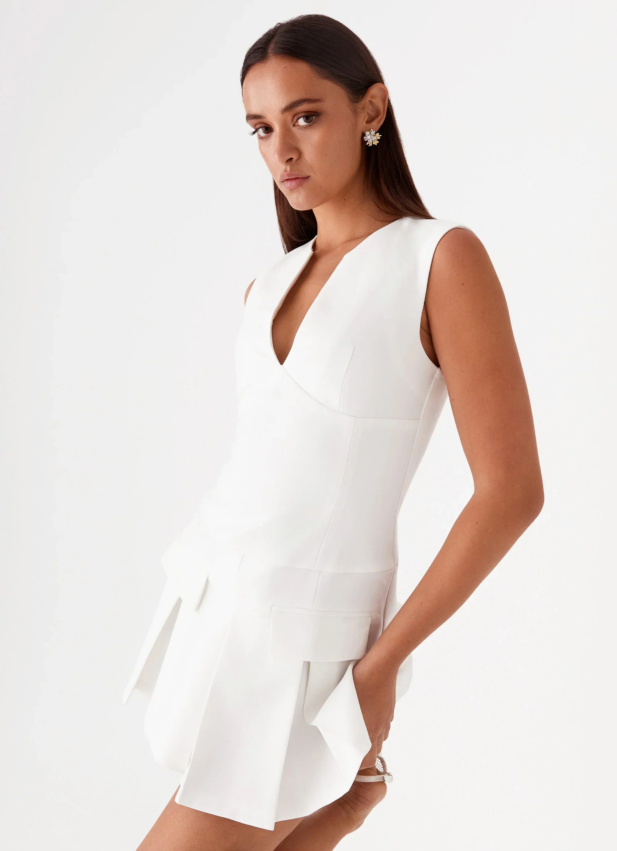 Cassia Mini Dress - White - luluinthesky