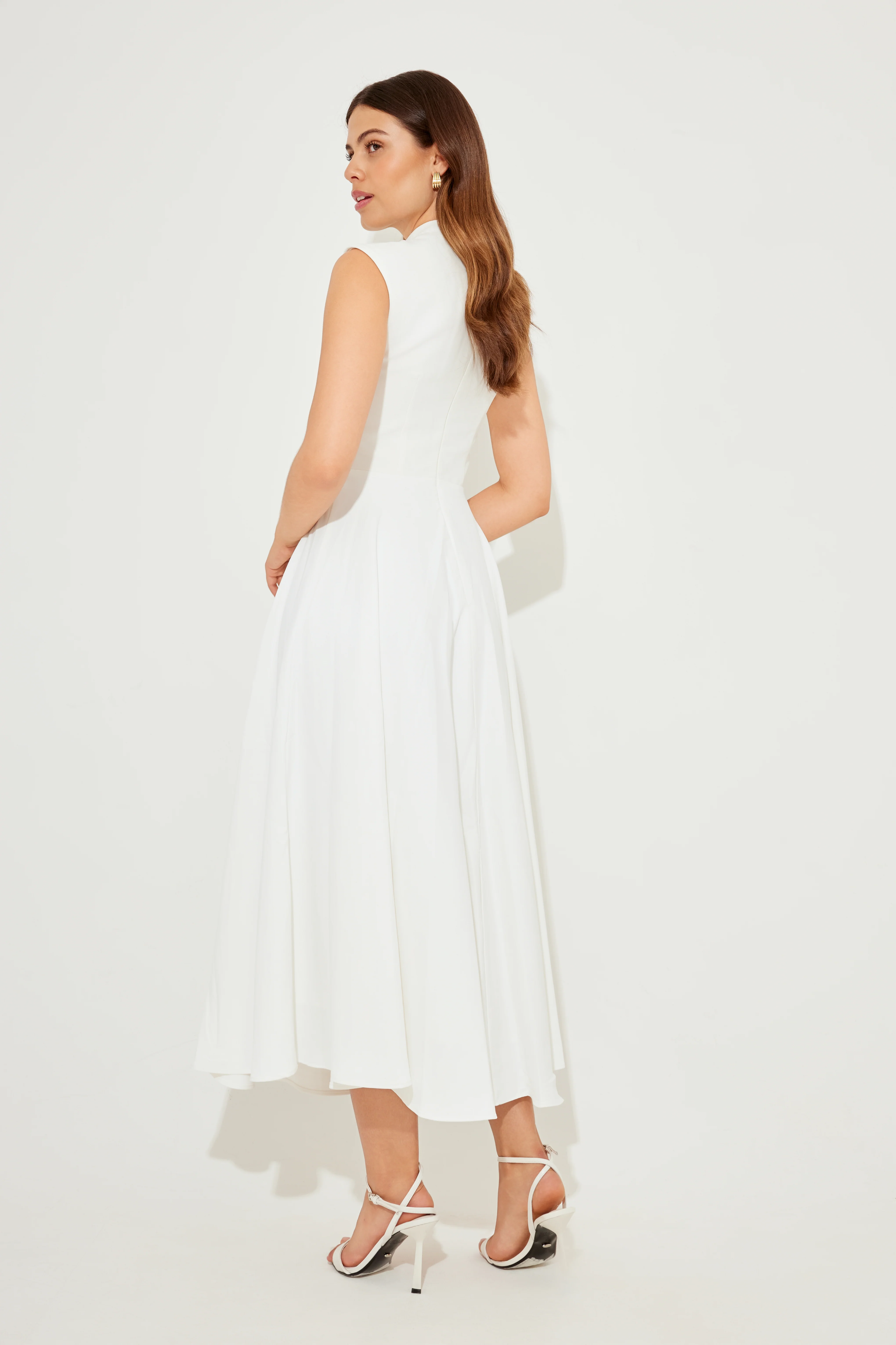High Waist Midi Dress