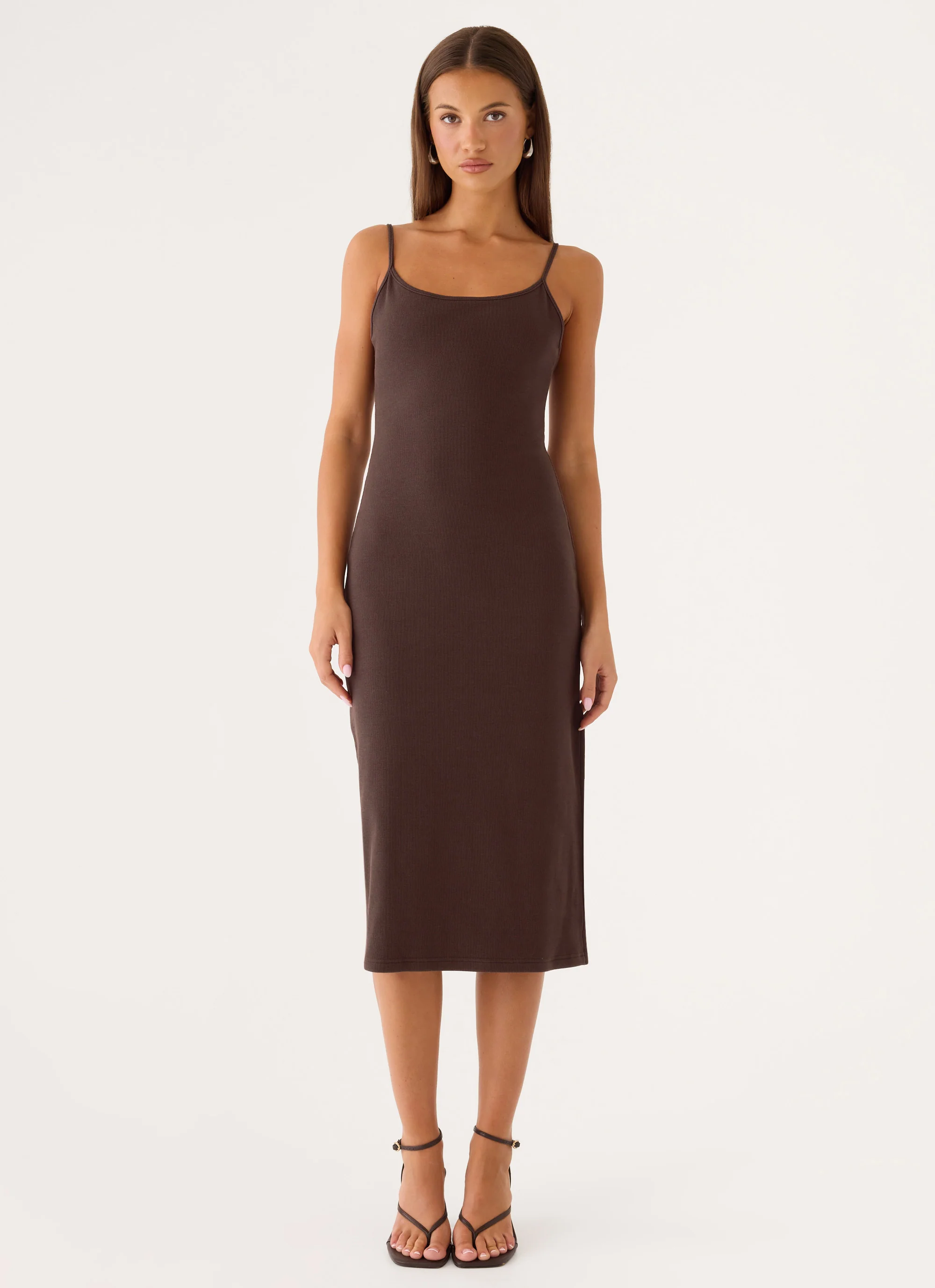 Between Tasks Midi Dress - Chocolate Fudge