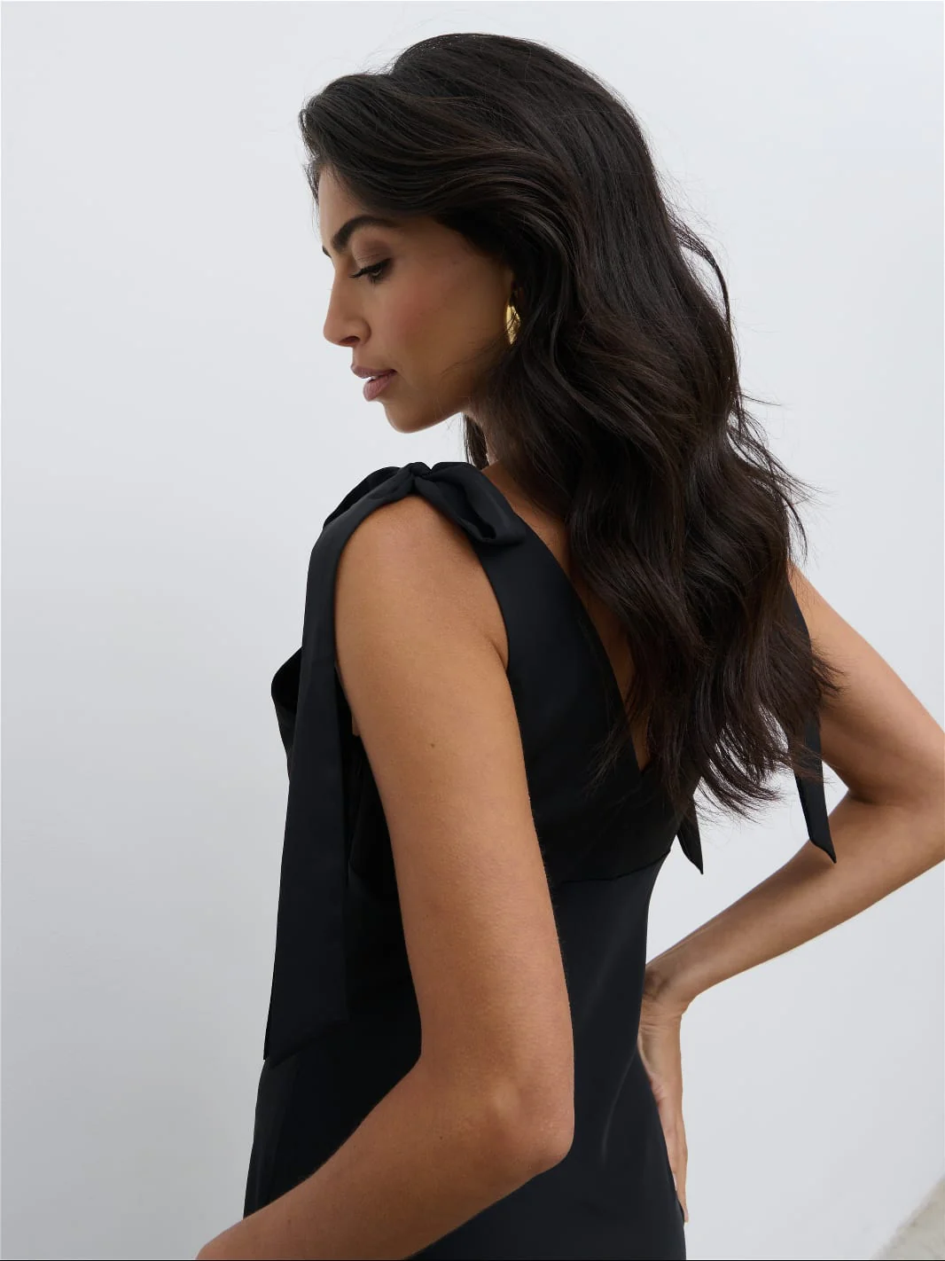 Piper Tie Midaxi Dress - Black