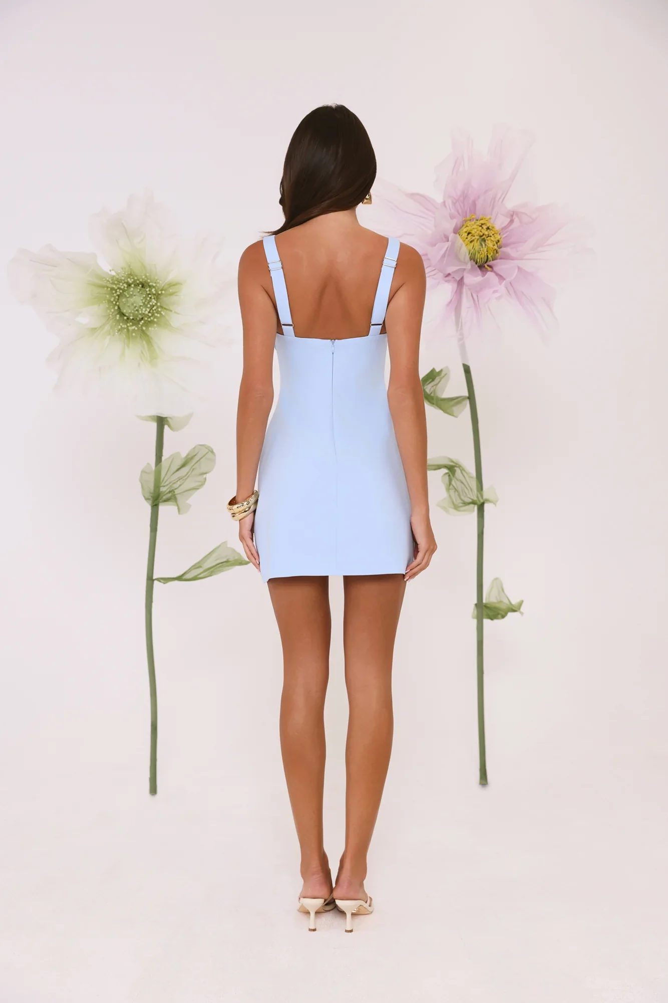 Secret Garden Blooms Mini Dress Blue - luluinthesky